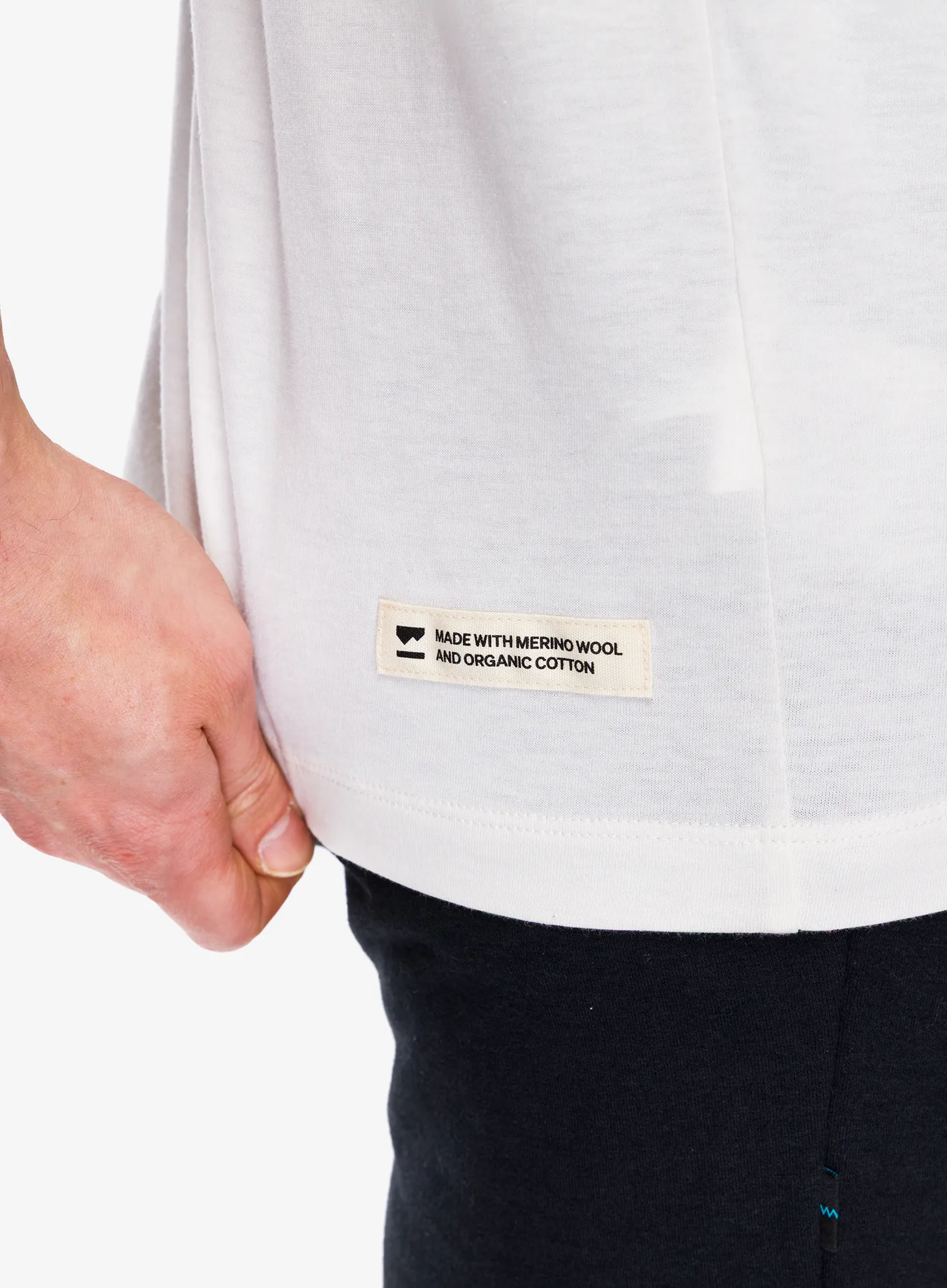 Marškinėliai Mons Royale Yonder Merino Organic Cotton T-Shirt - vintage white