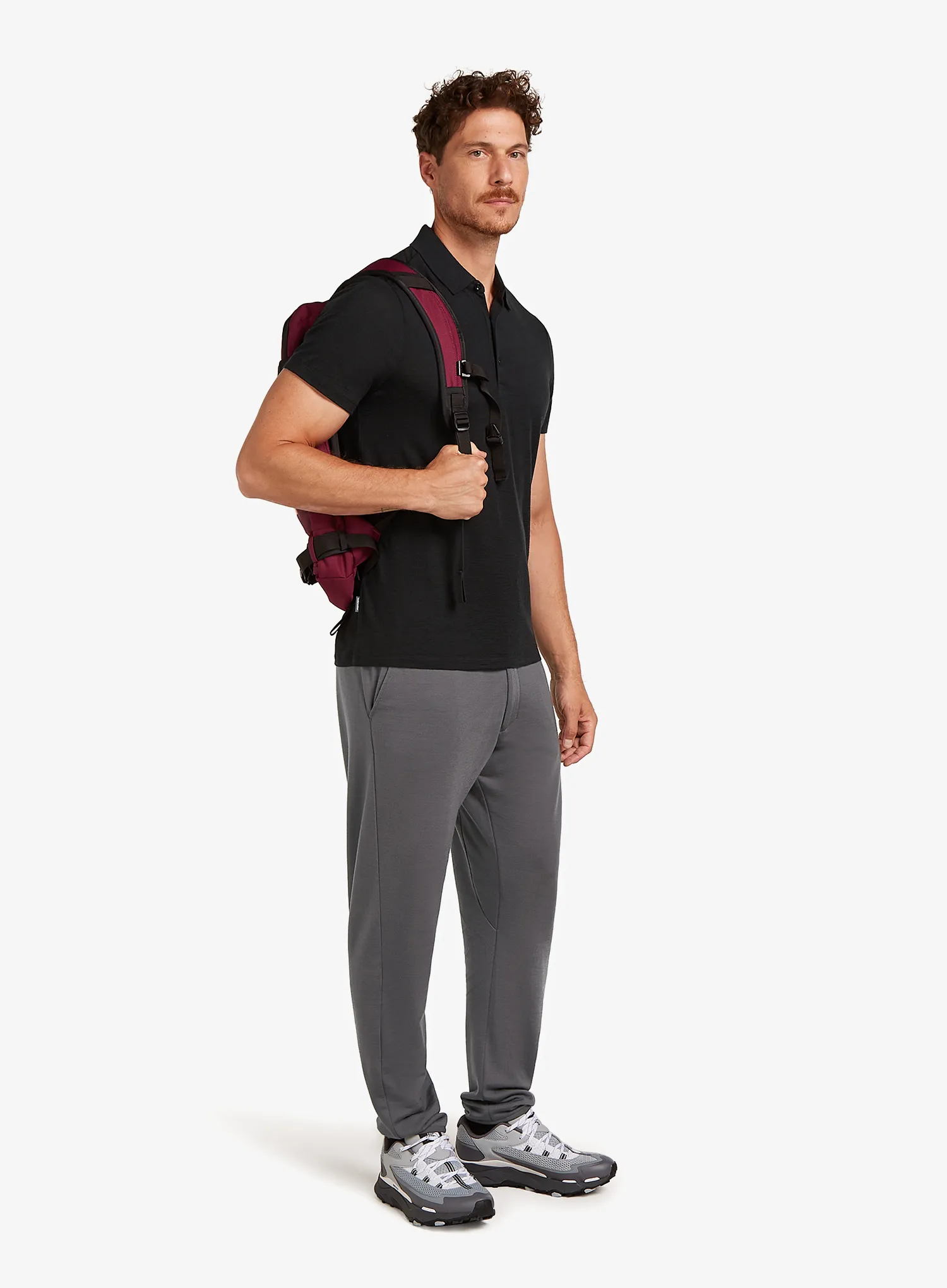 Polo marškinėliai Icebreaker Merino 150 Tech Lite III SS Polo - black