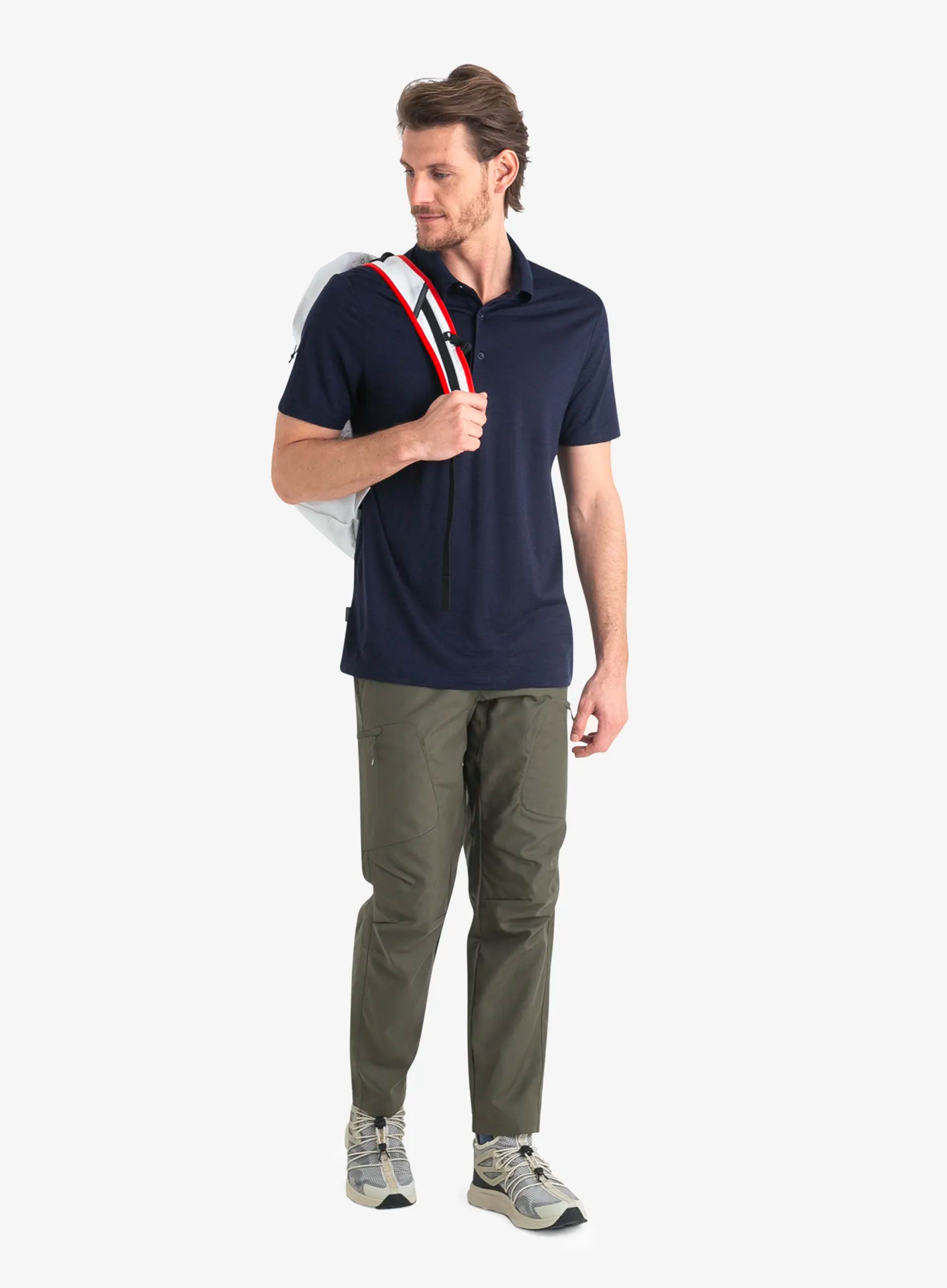 Polo marškinėliai Icebreaker Merino 150 Tech Lite III SS Polo - midnight navy