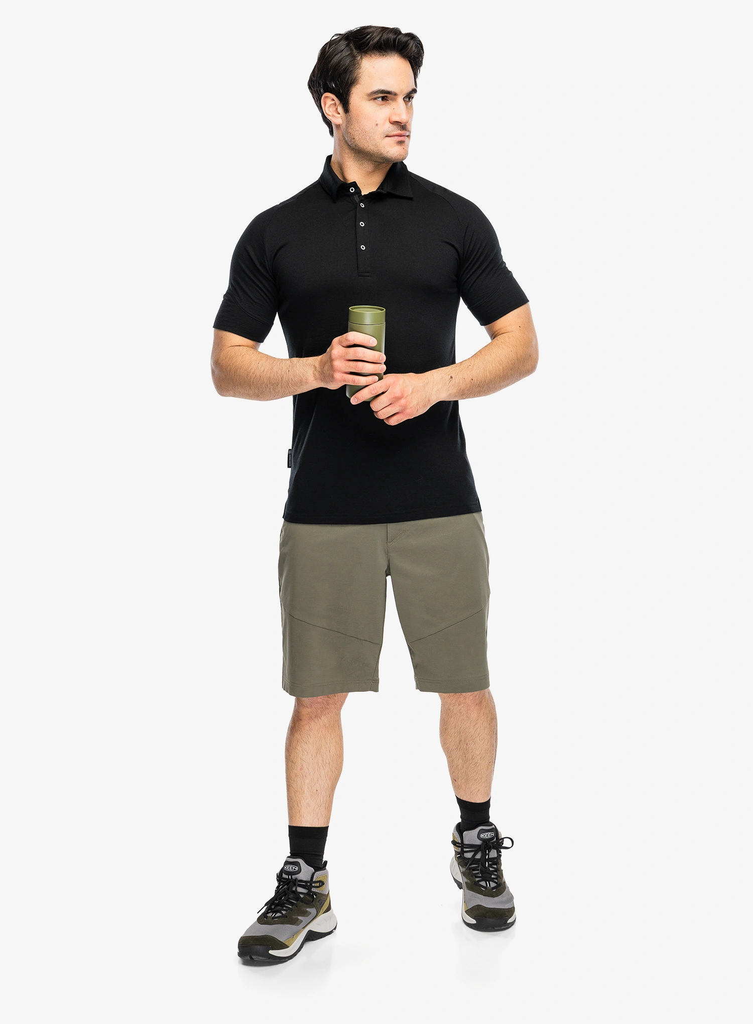 Polo marškinėliai Sensor Merino Active Polo Tee SS - black