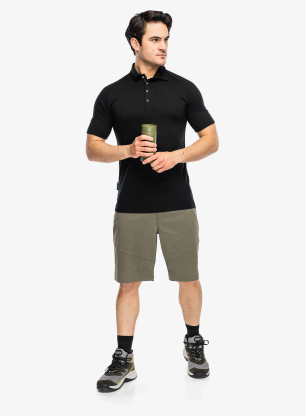 Polo marškinėliai Sensor Merino Active Polo Tee SS - black