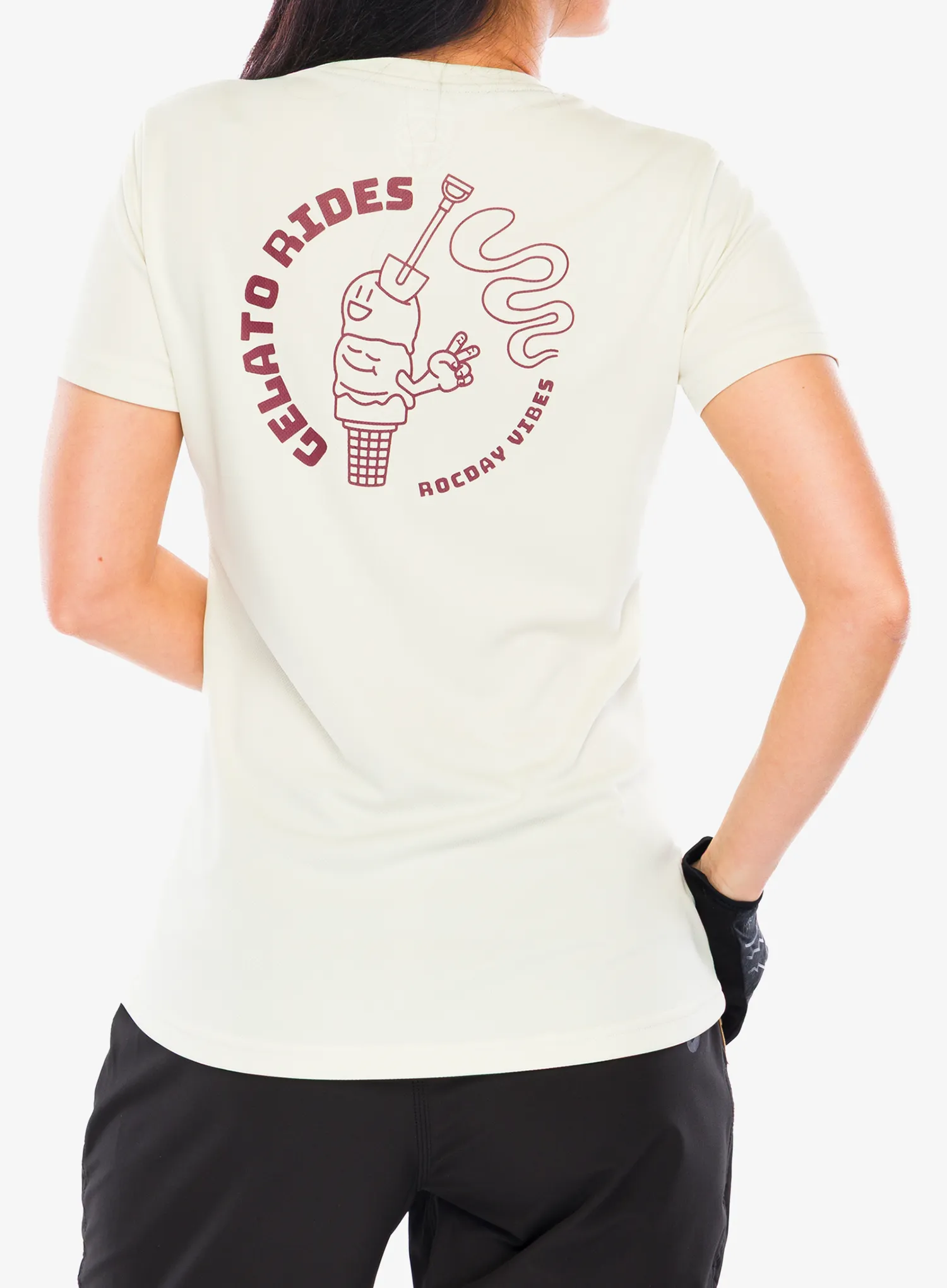 Moteriški dviratininko marškinėliai Rocday Gelato Short Sleeve - beige