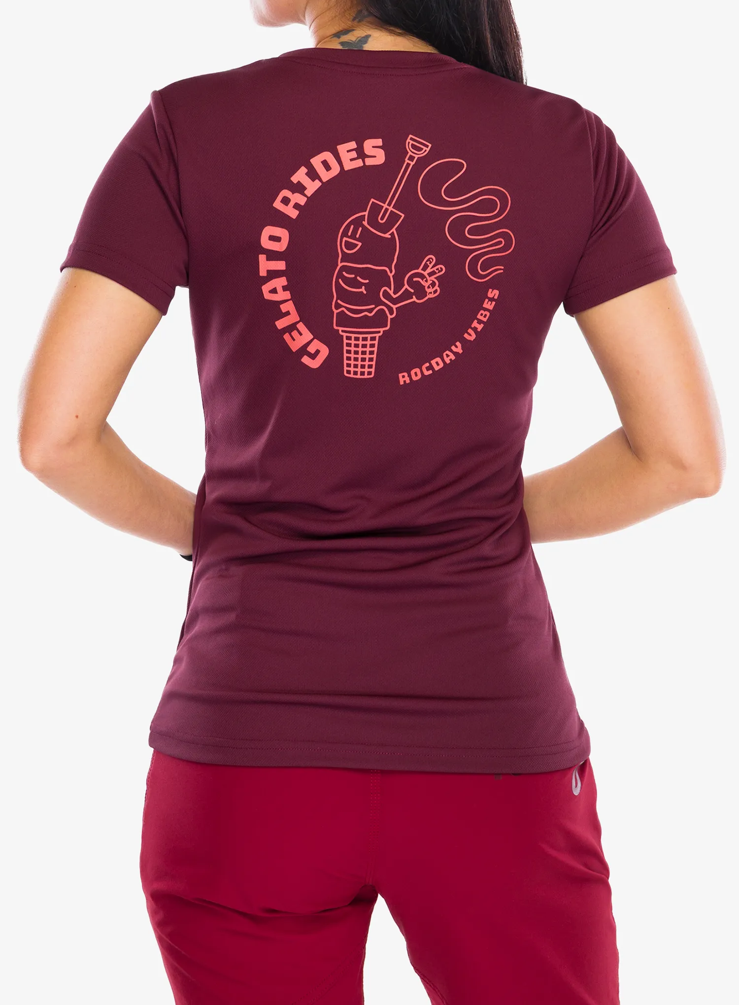 Moteriški dviratininko marškinėliai Rocday Gelato Short Sleeve - red