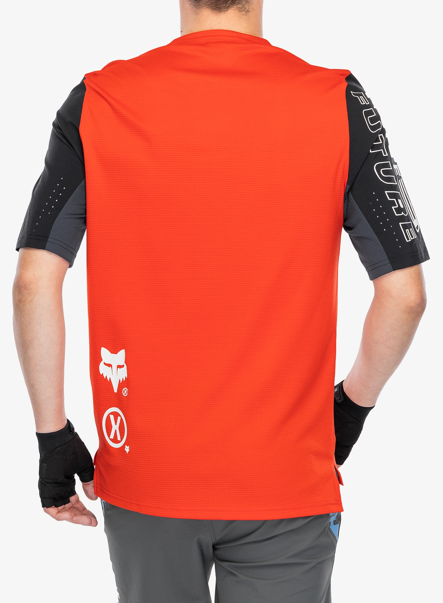 Dviratininko marškinėliai Fox Defend SS Jersey Elevated - fluo red