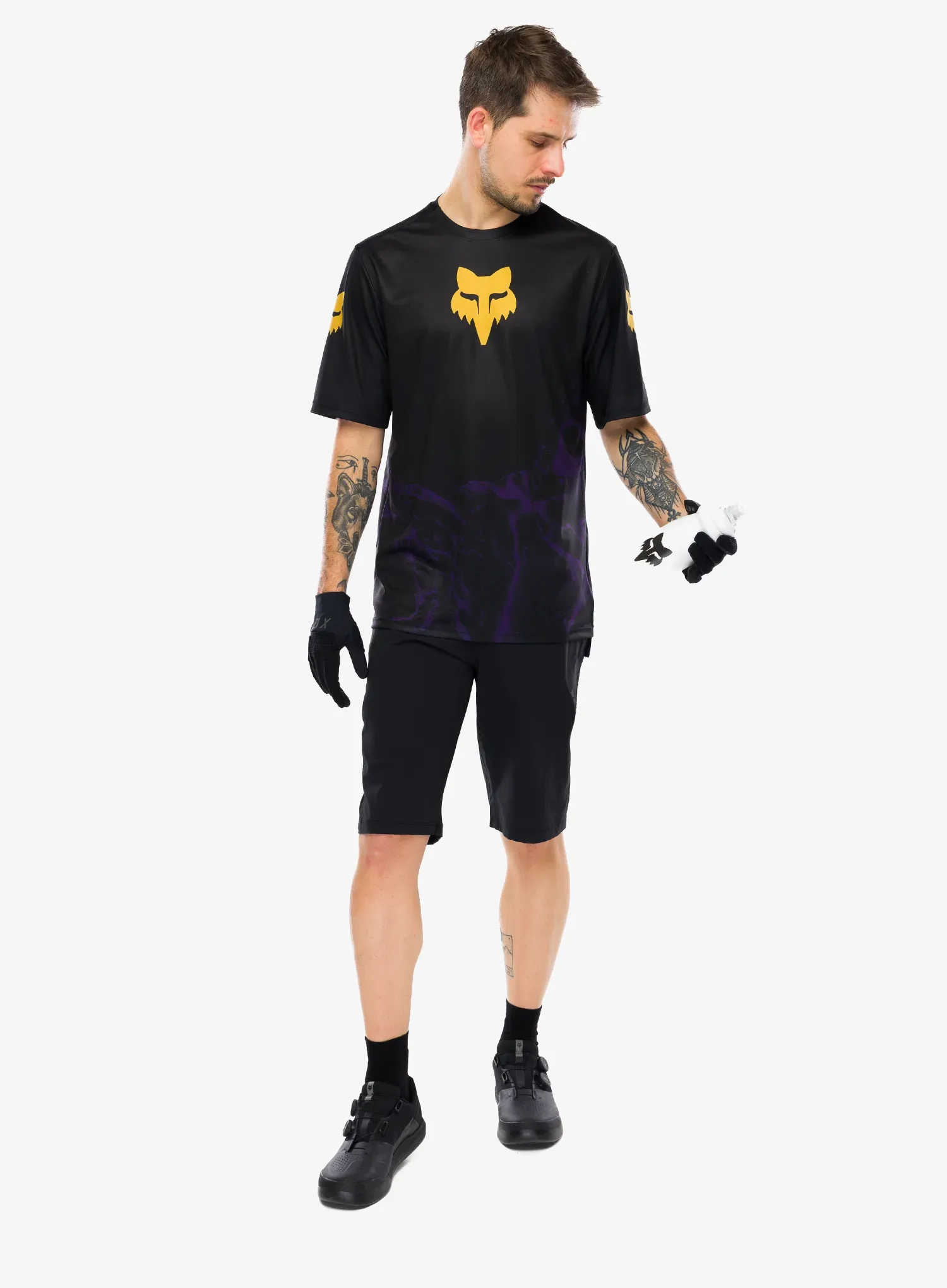 Dviratininko marškinėliai Fox Ranger SS Jersey Img Print - plum