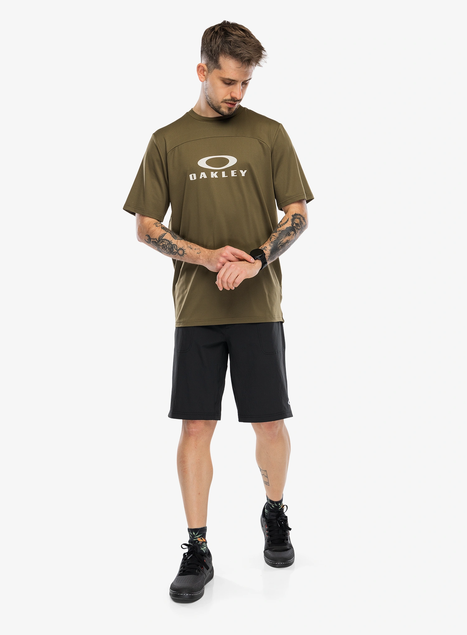 Dviratininko marškinėliai Oakley Free Ride Rc SS Jersey - army green