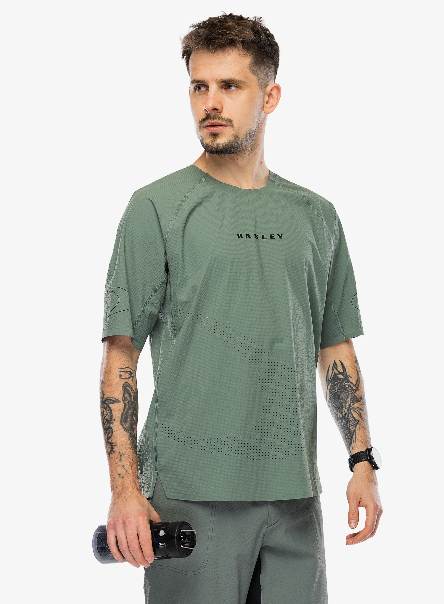 Dviratininko marškinėliai Oakley Seeker Whip SS Jersey - aviator green