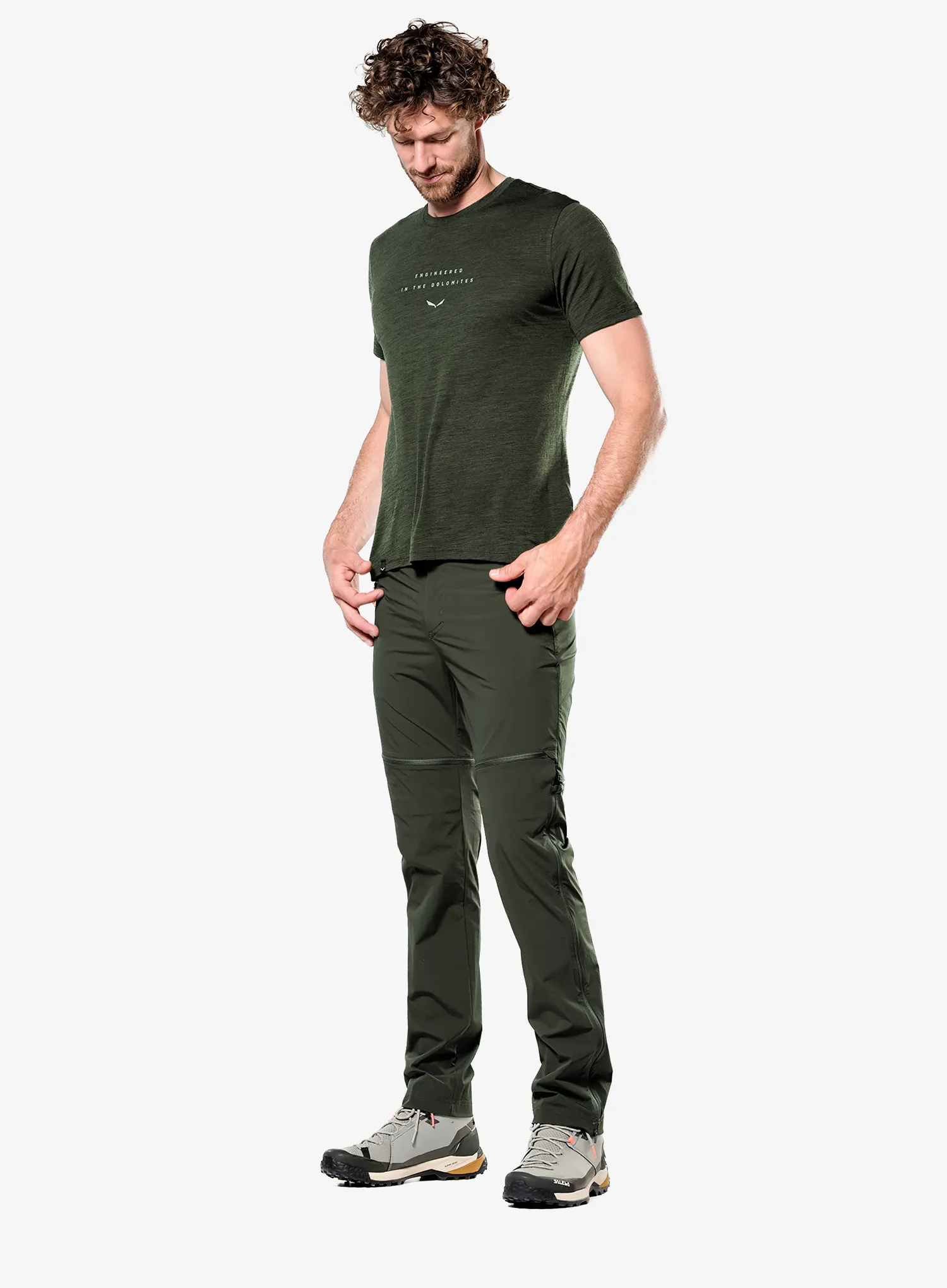 Marškinėliai Salewa Eagle Eitd Merino T-Shirt - dark olive