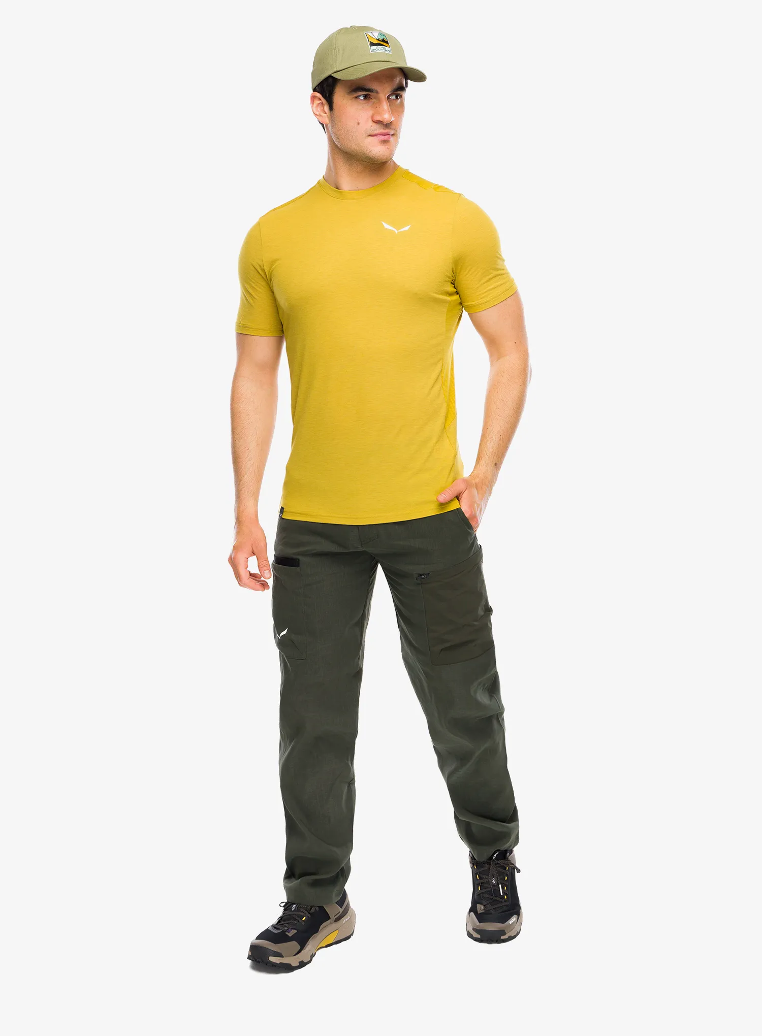 Marškinėliai Salewa Puez Hyb Dry T-Shirt - olive oil