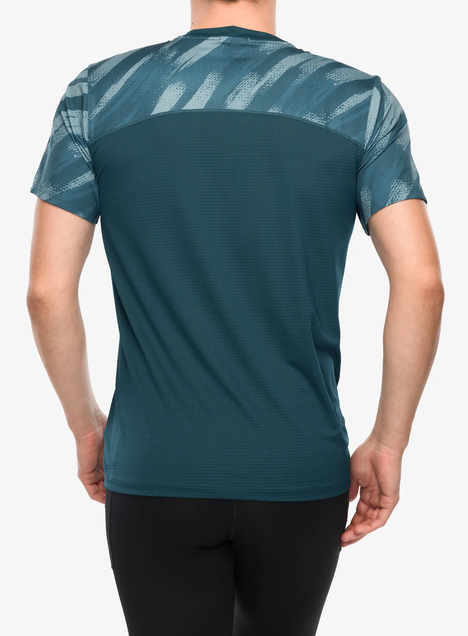 Greitai džiūstantys marškinėliai Brooks Atmosphere Short Sleeve 3.0 - ultra print/deep sea