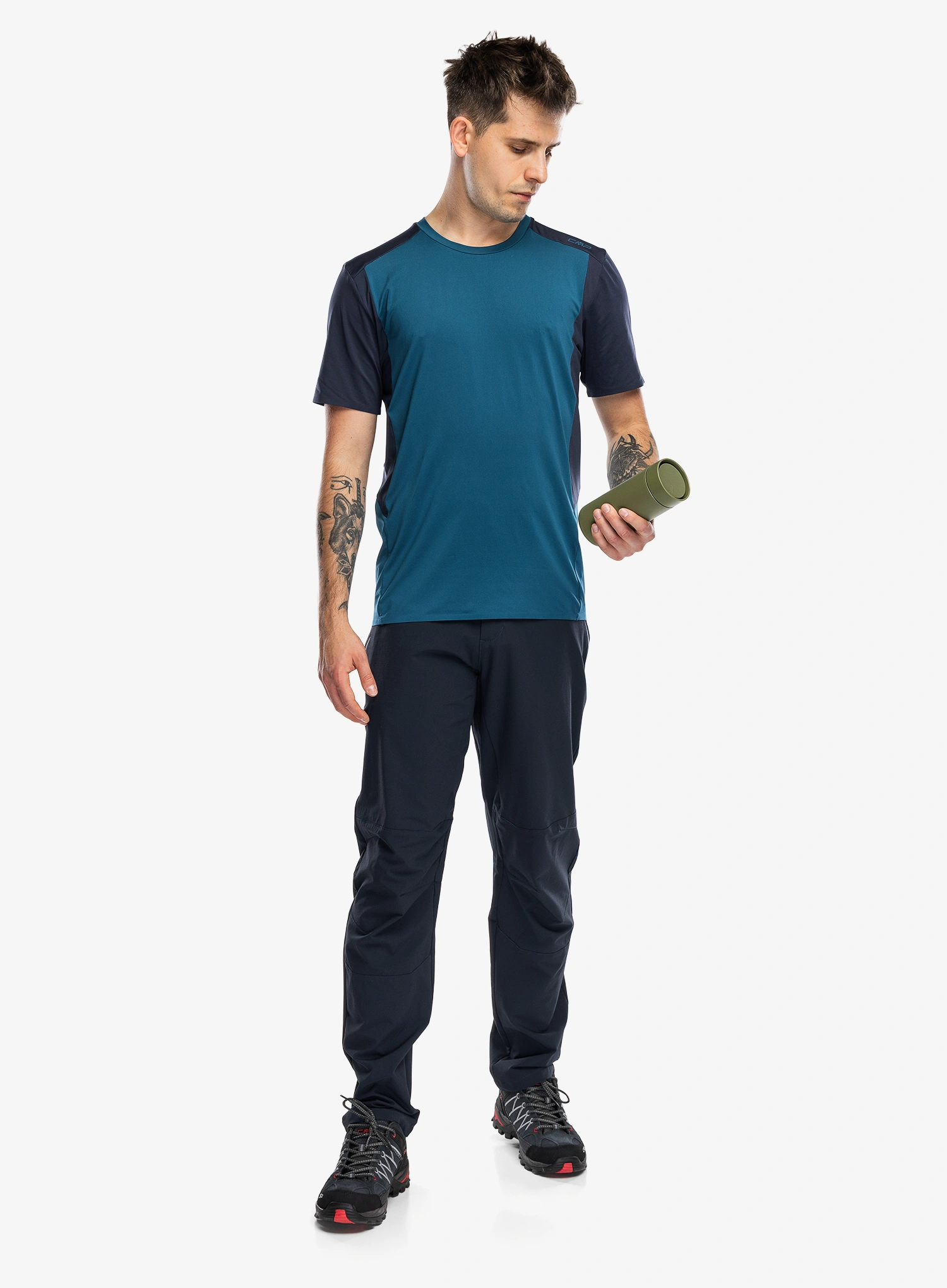 Greitai džiūstantys marškinėliai CMP Quest T-Shirt - petroleum