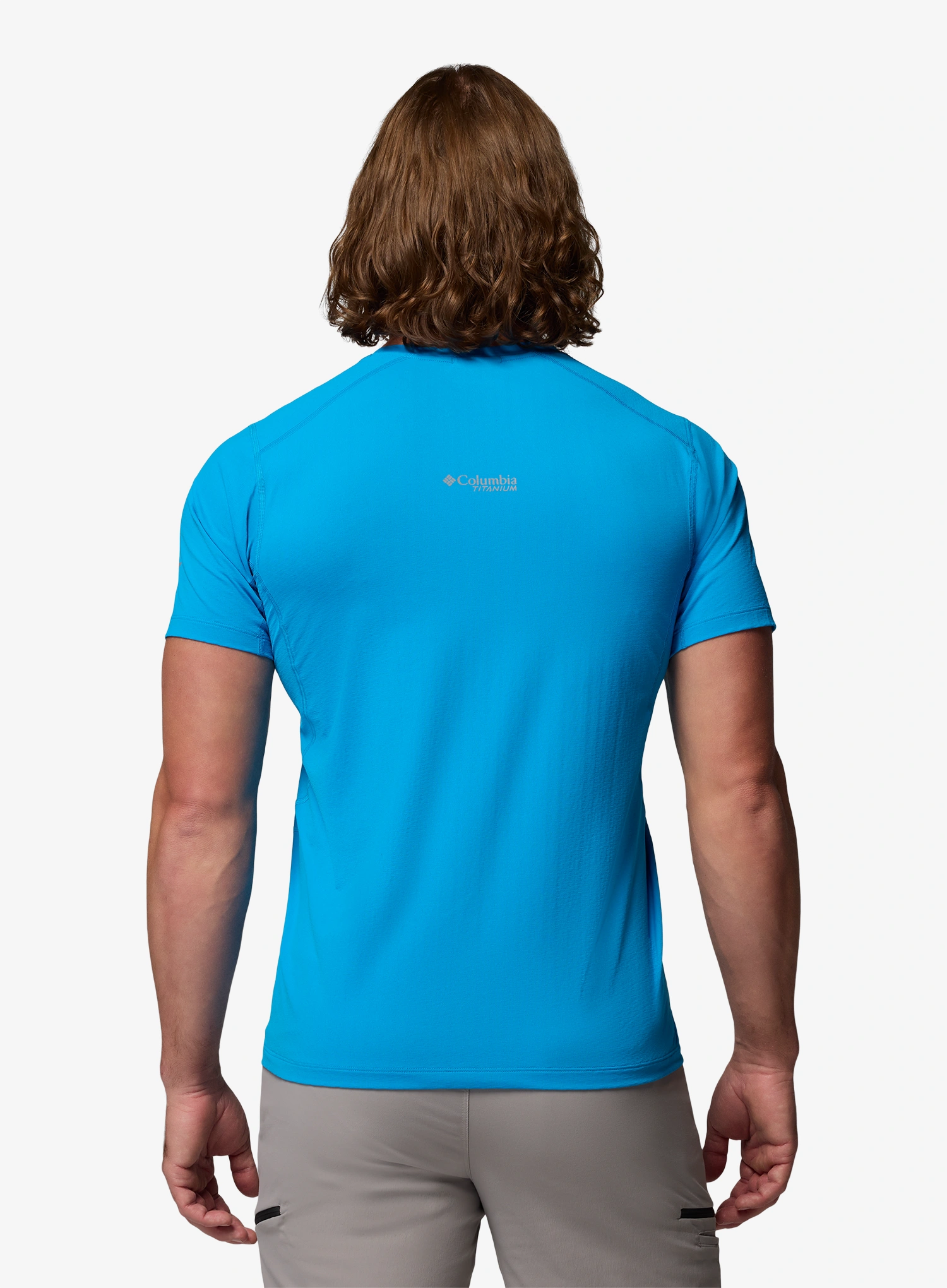 Greitai džiūstantys marškinėliai Columbia Diamond Peak Pro Short Sleeve - compass blue