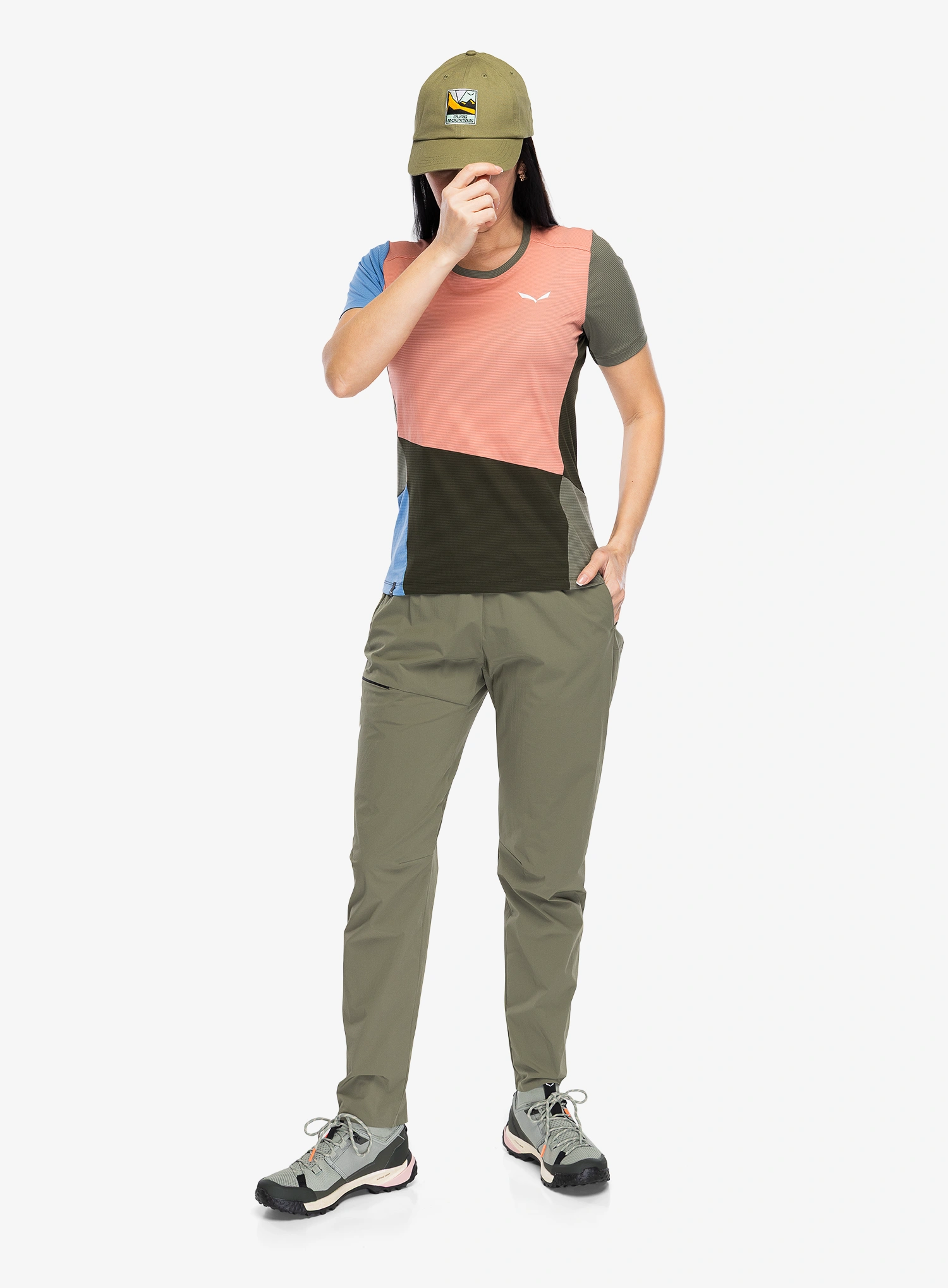 Moteriški greitai džiūstantys marškinėliai Salewa Puez Sporty Dry T-Shirt - desert pink/multi