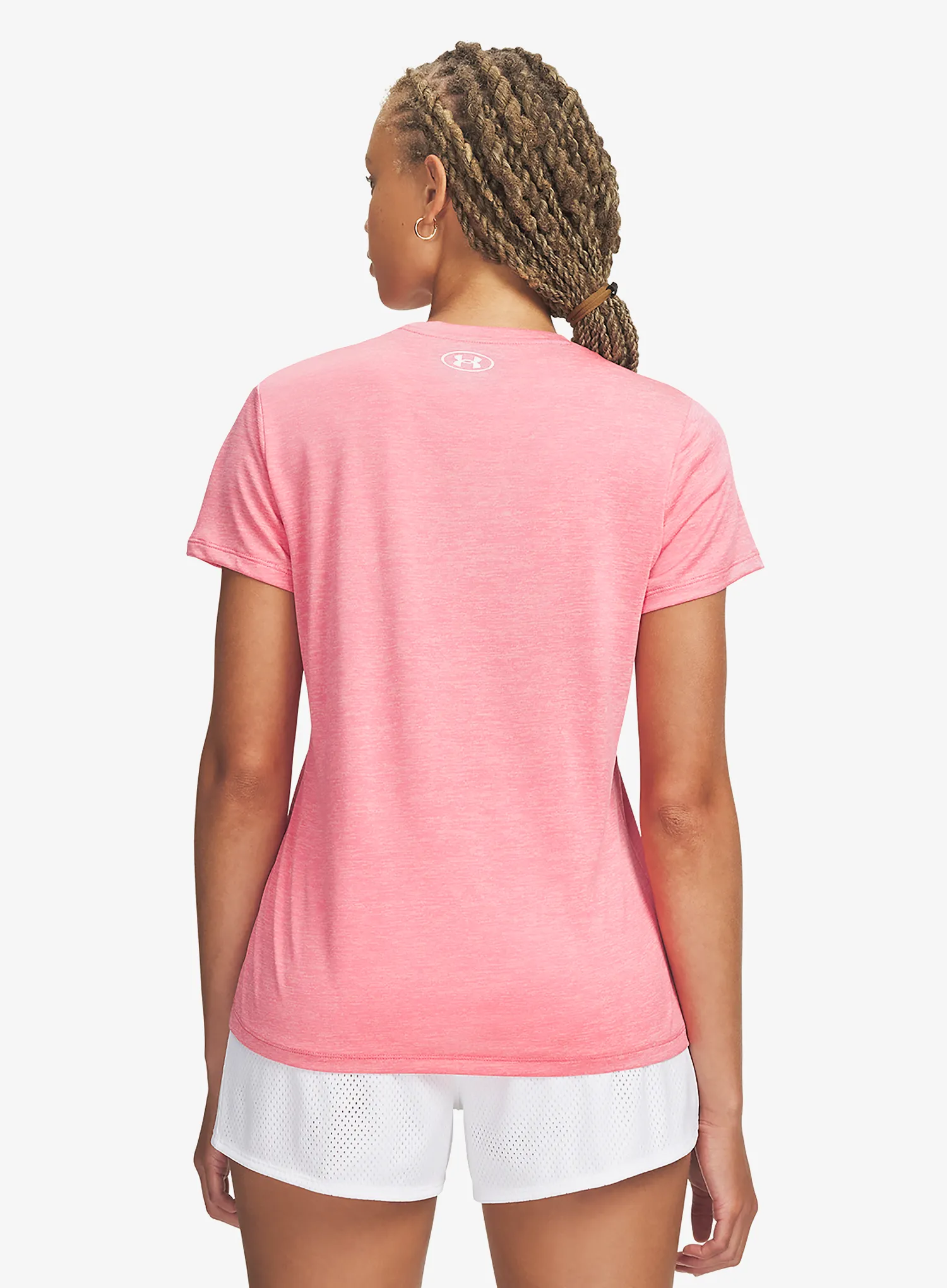 Moteriški greitai džiūstantys marškinėliai Under Armour UA Tech Twist SSC - bittersweet pink/white