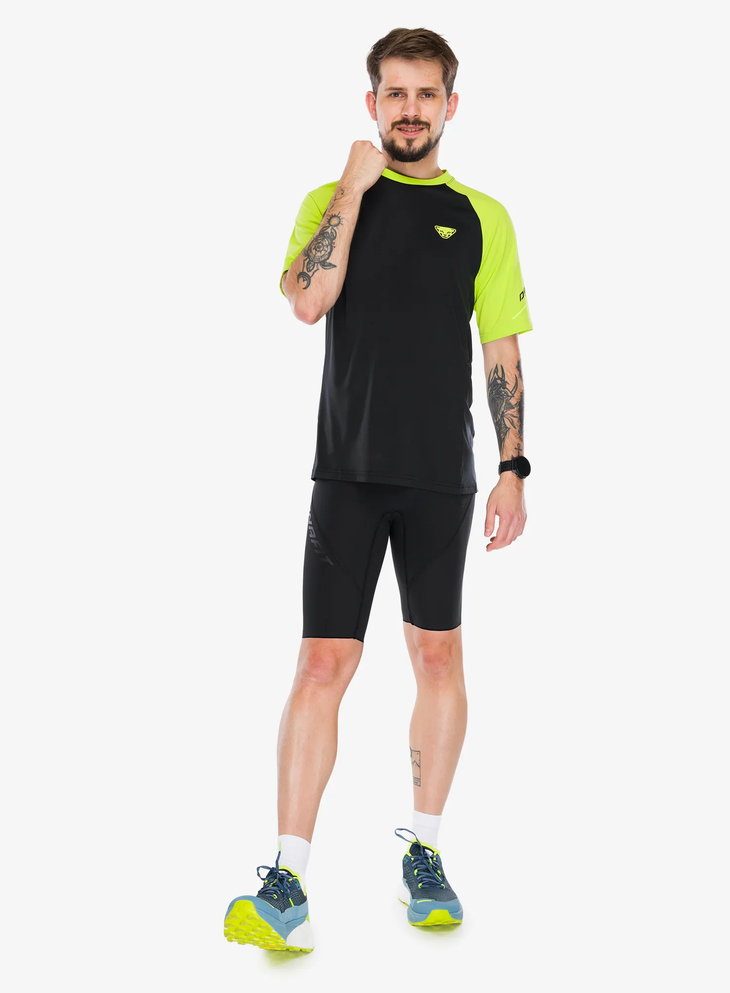 Greitai džiūstantys marškinėliai Dynafit Alpine Pro S/S Tee - ultra yellow