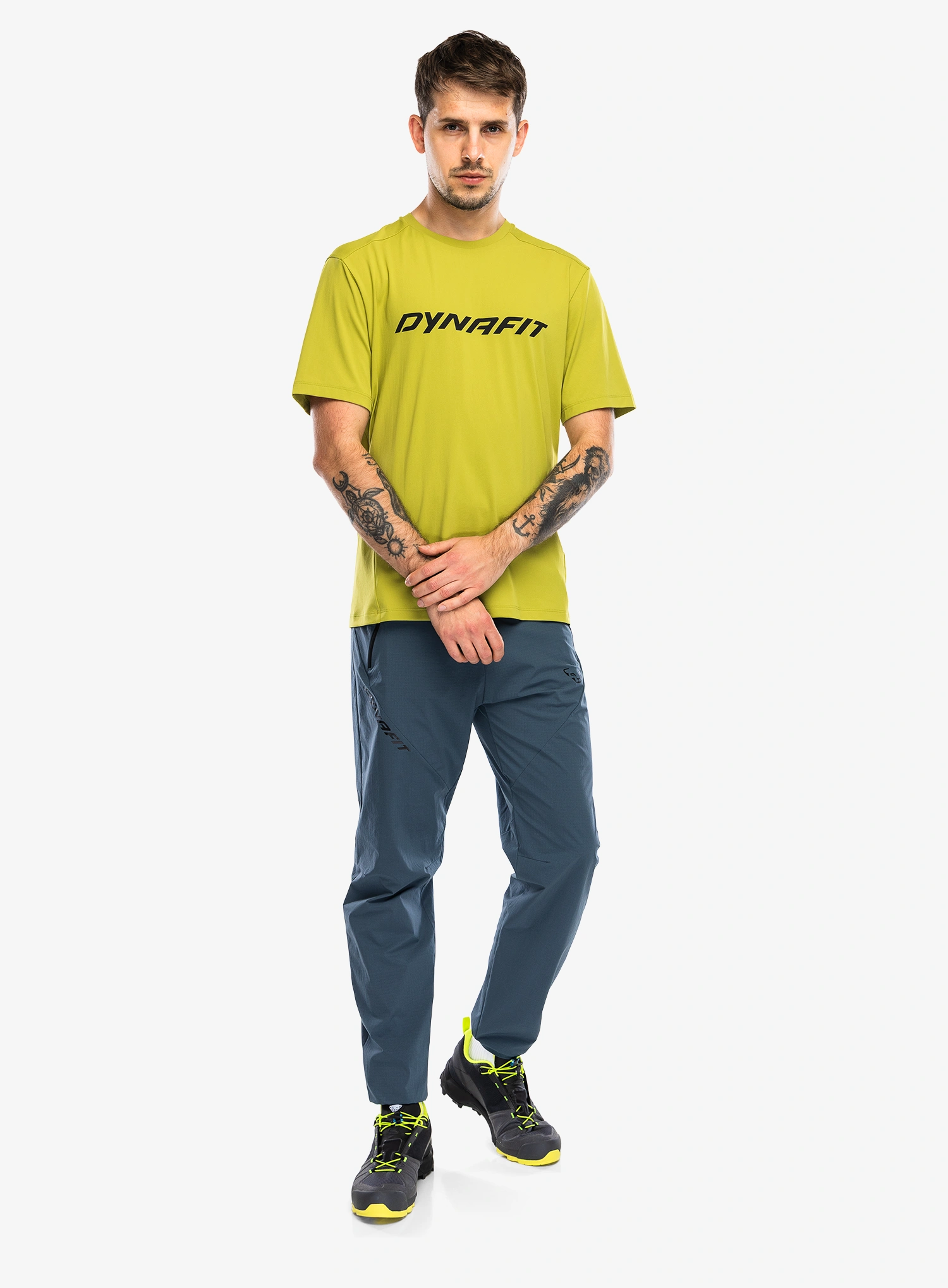 Greitai džiūstantys marškinėliai Dynafit Traverse T-Shirt - golden lime
