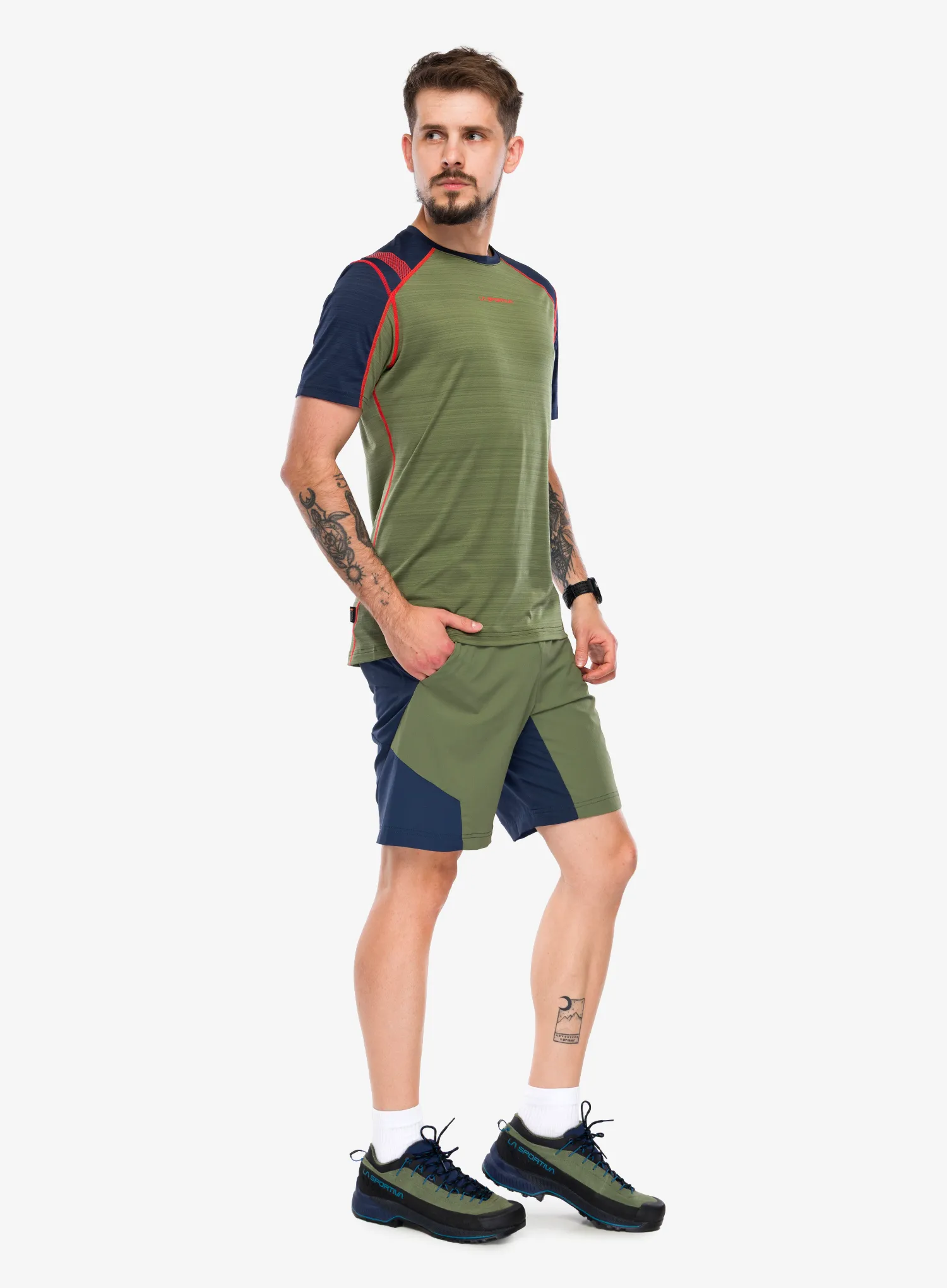 Greitai džiūstantys marškinėliai La Sportiva Sunfire T-Shirt - cypress/night sky