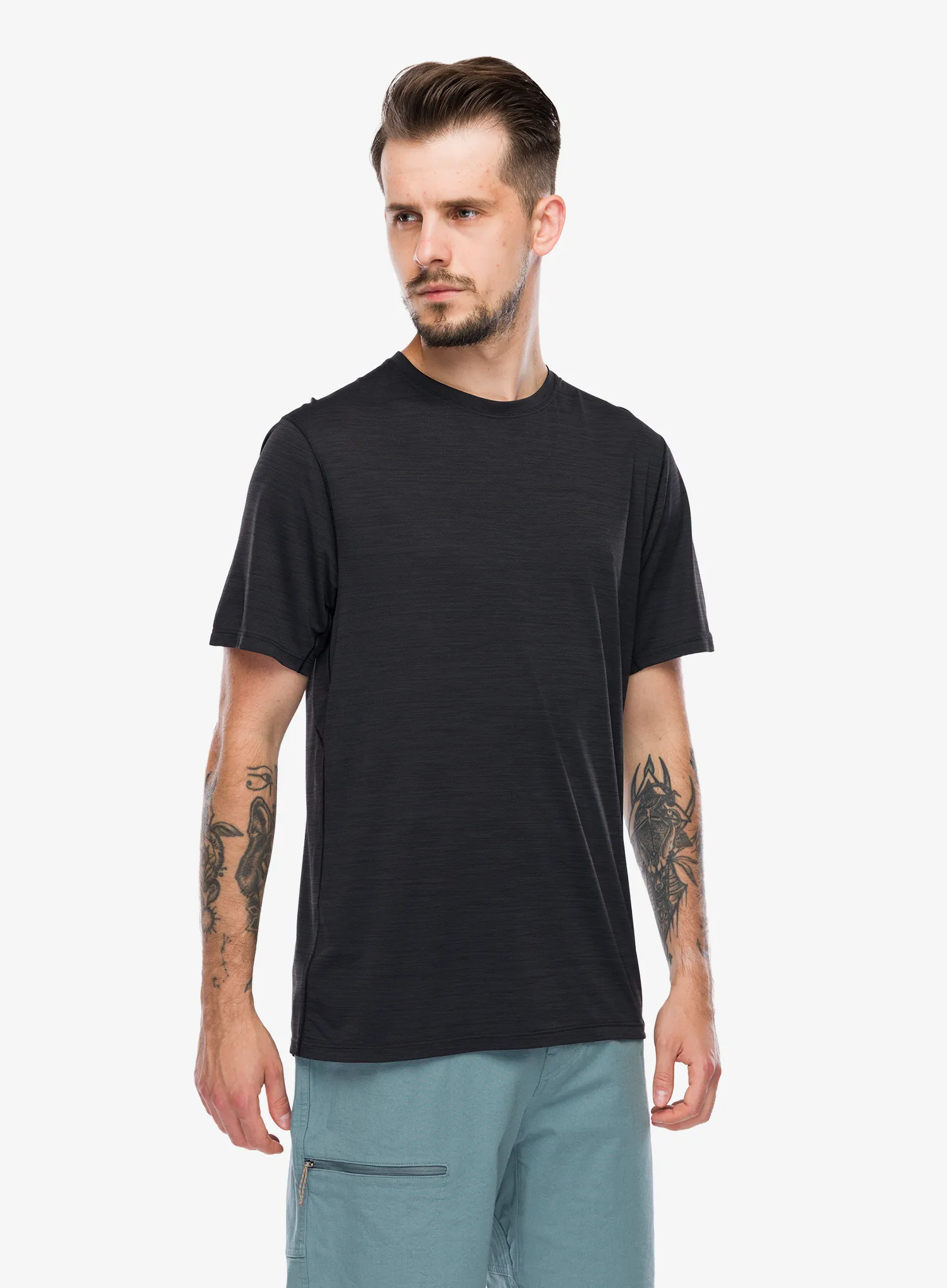 Greitai džiūstantys marškinėliai Patagonia Cap Cool Ultra Shirt - black/forge grey x-dye