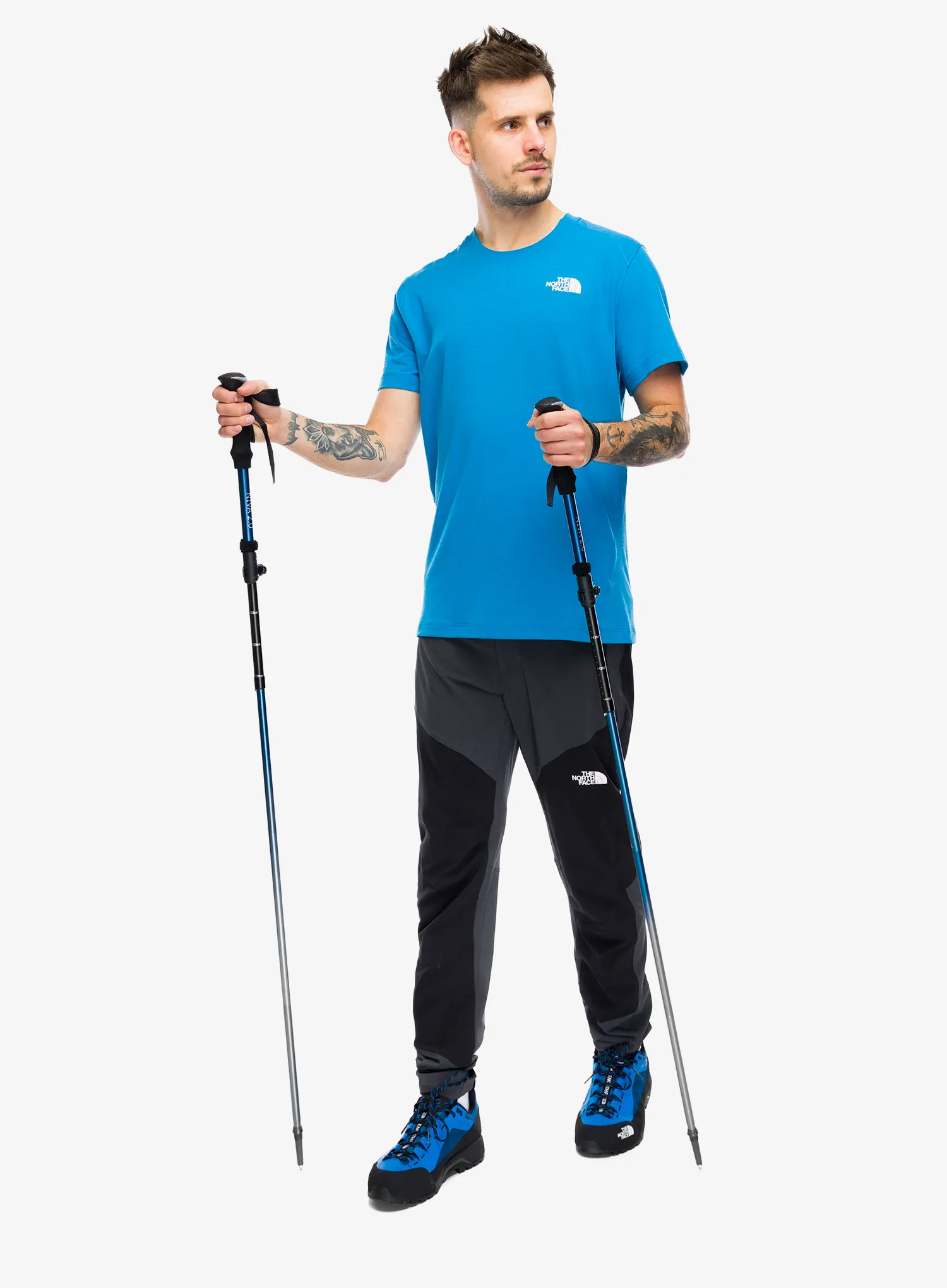 Greitai džiūstantys marškinėliai The North Face Lightning Alpine S/S Tee - skyline blue