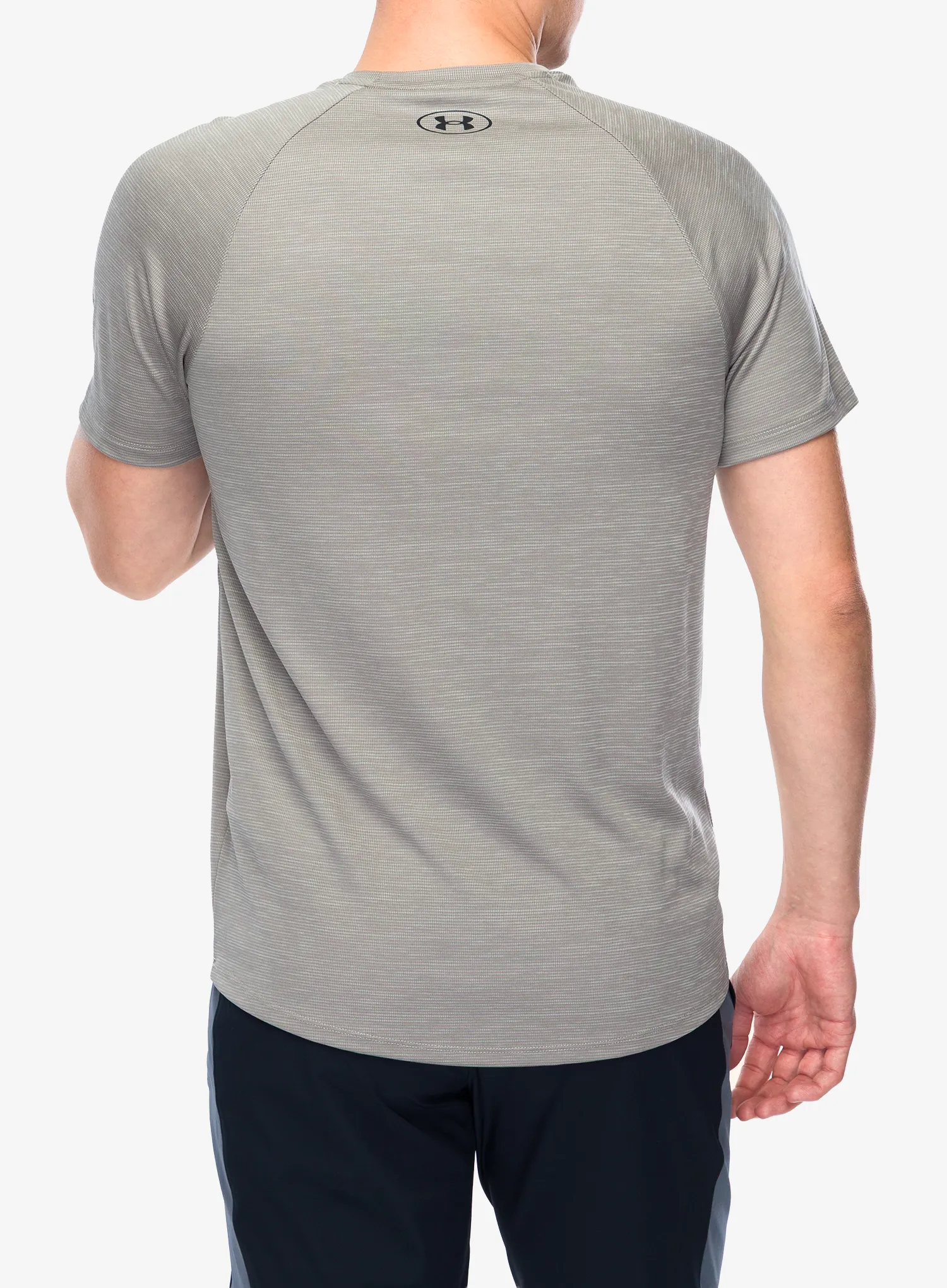 Greitai džiūstantys marškinėliai Under Armour Tech Textured S/S - taupe dusk/black