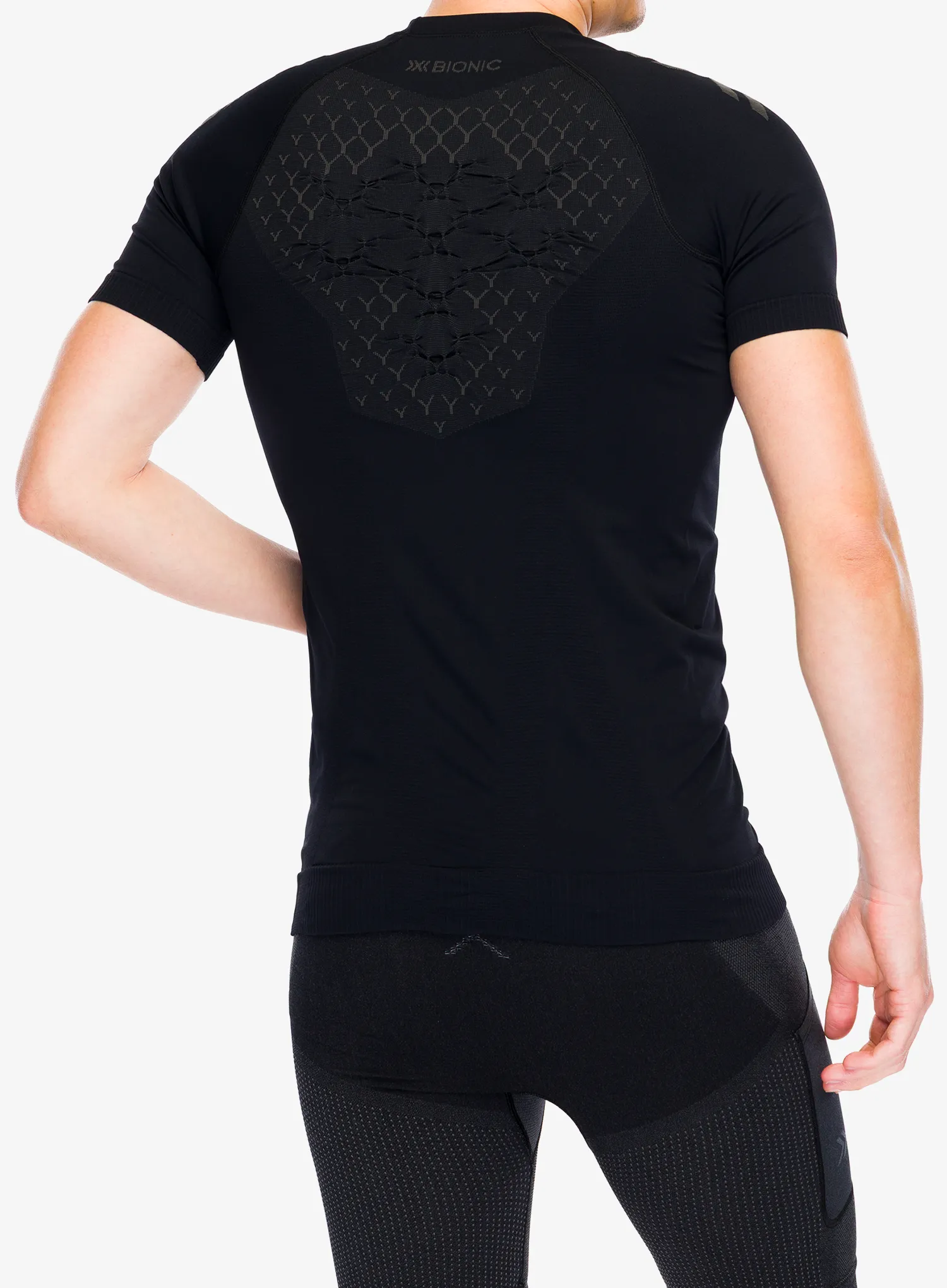 Greitai džiūstantys marškinėliai X-Bionic Twyce Run Shirt S/S - black/charcoal