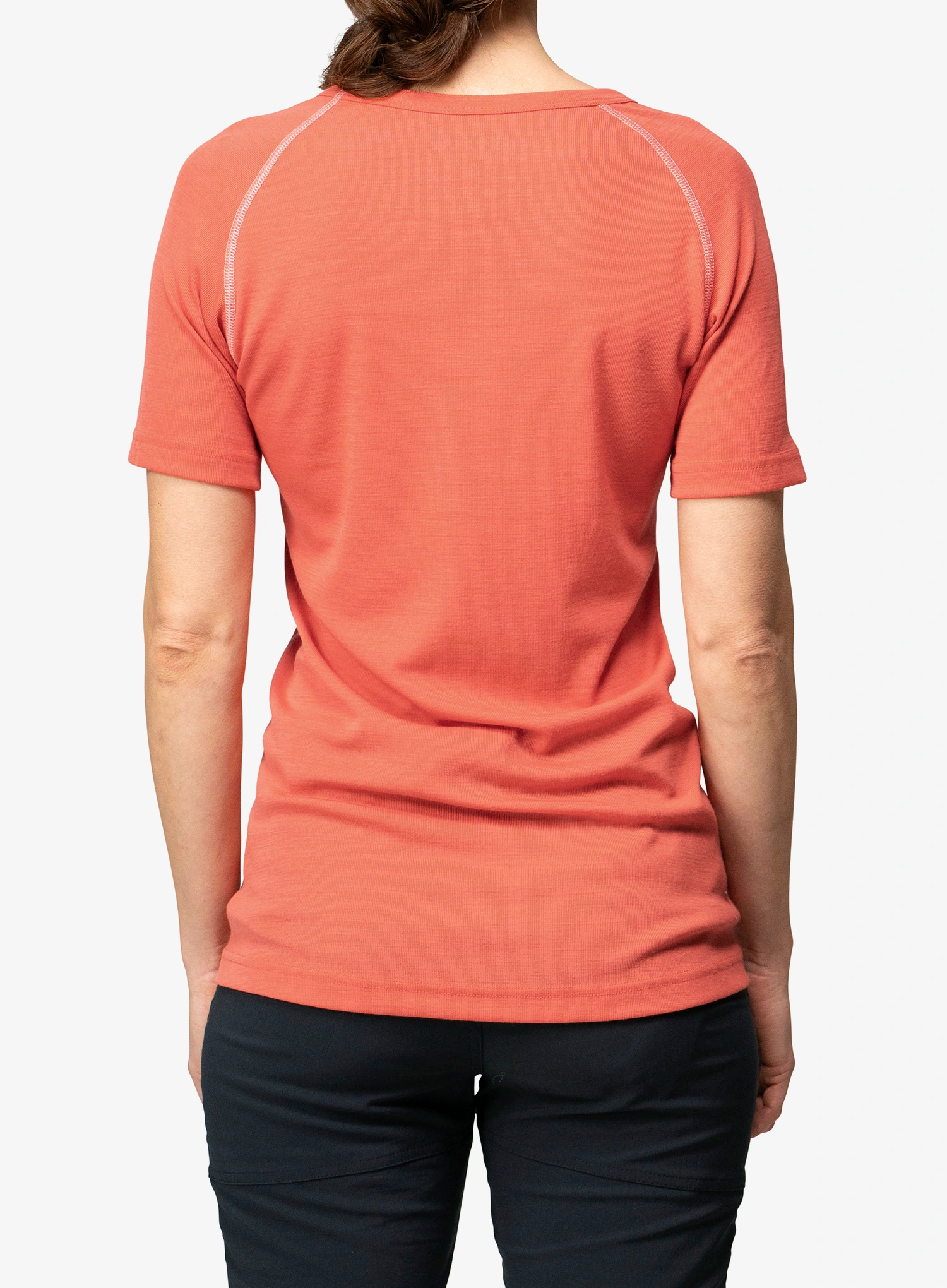 Termo marškinėliai moterims Devold Lauparen Merino 190 Base Tee - coral