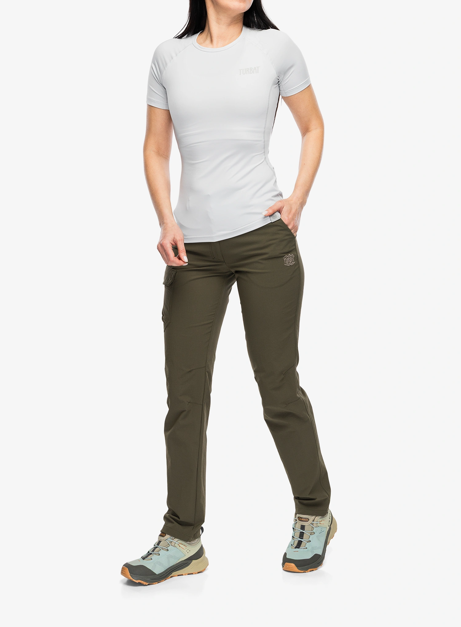 Termo marškinėliai moterims Turbat Hike Lite SS Thermo T-Shirt - glacier gray