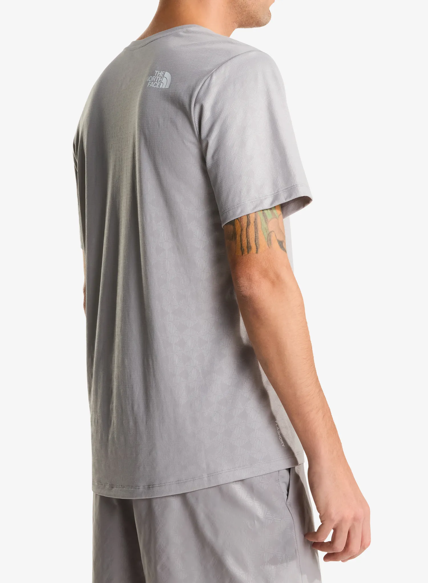 Treniruočių marškinėliai The North Face 24/7 Pentadome Embossed Reg SS Tee - meld grey