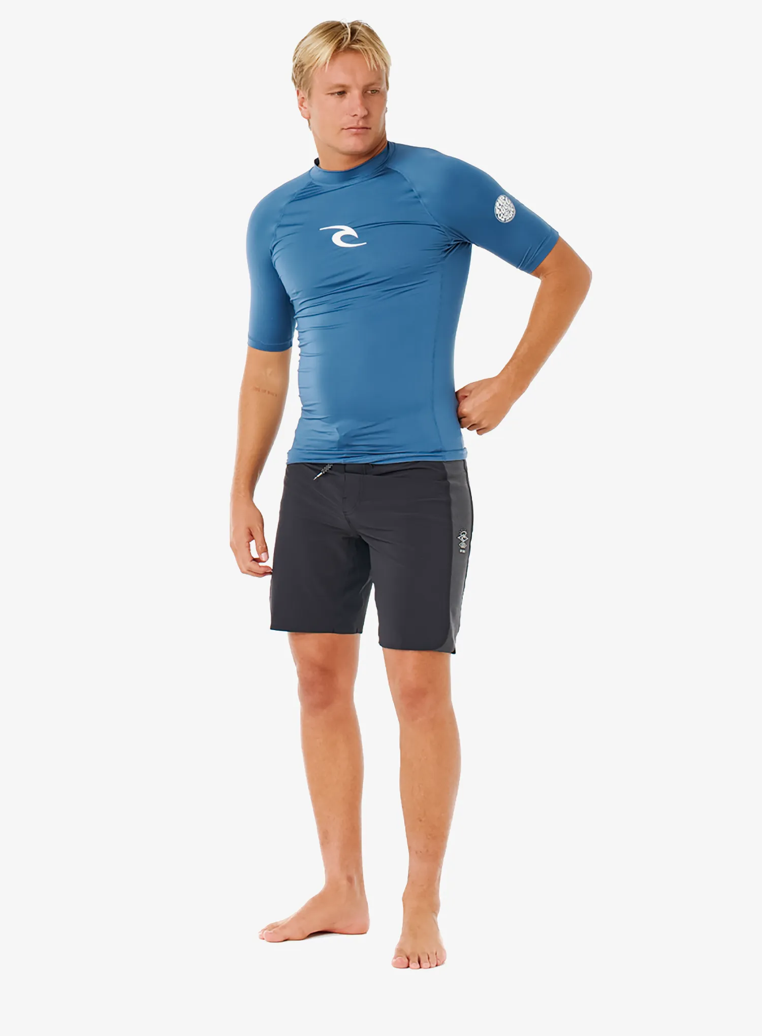 UV marškinėliai Rip Curl Lycra Waves Upf Perf S/S - bluefin