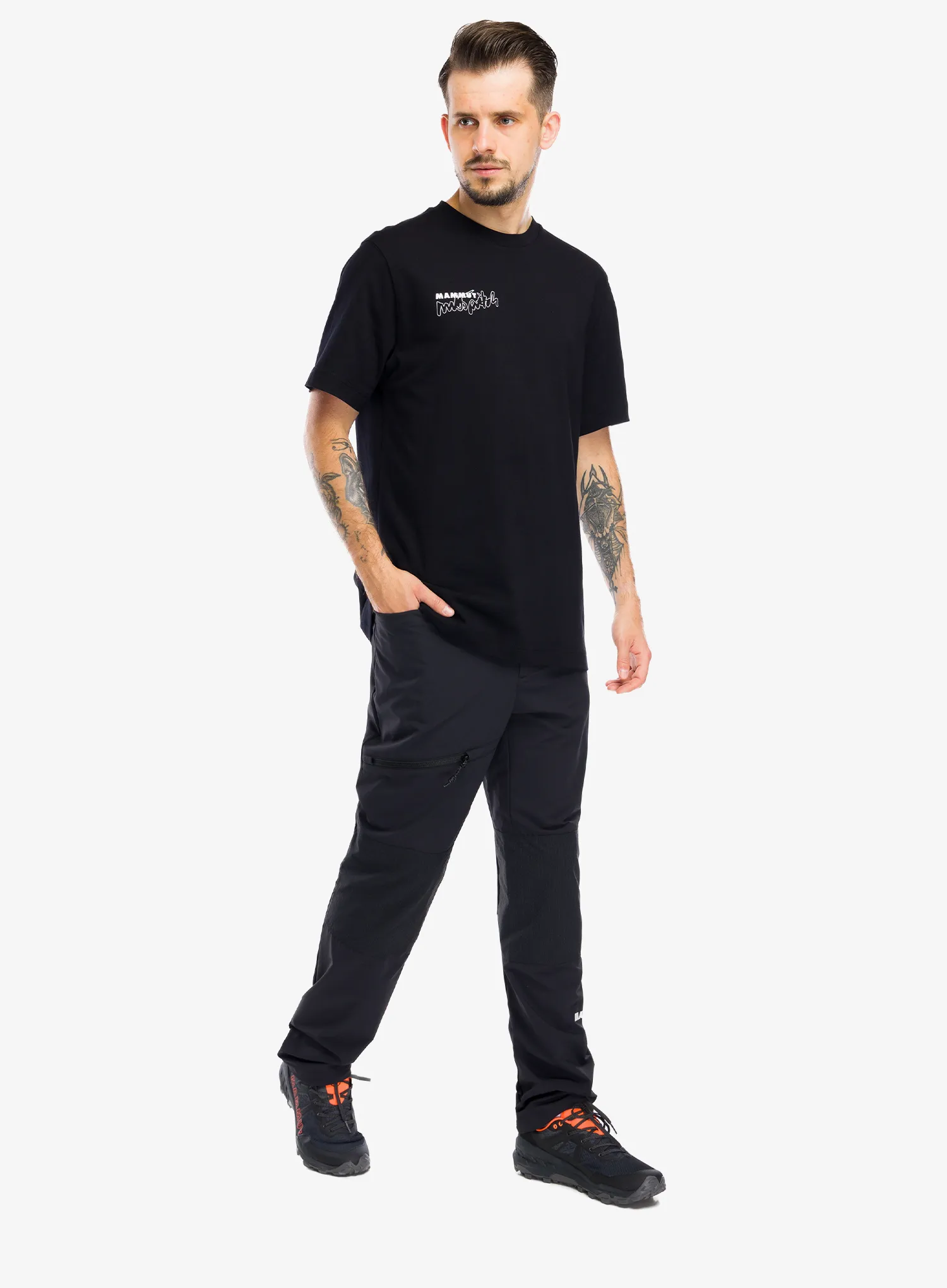 Laipiojimo marškinėliai Mammut Mammut Base T-Shirt Multi-Pitch - black
