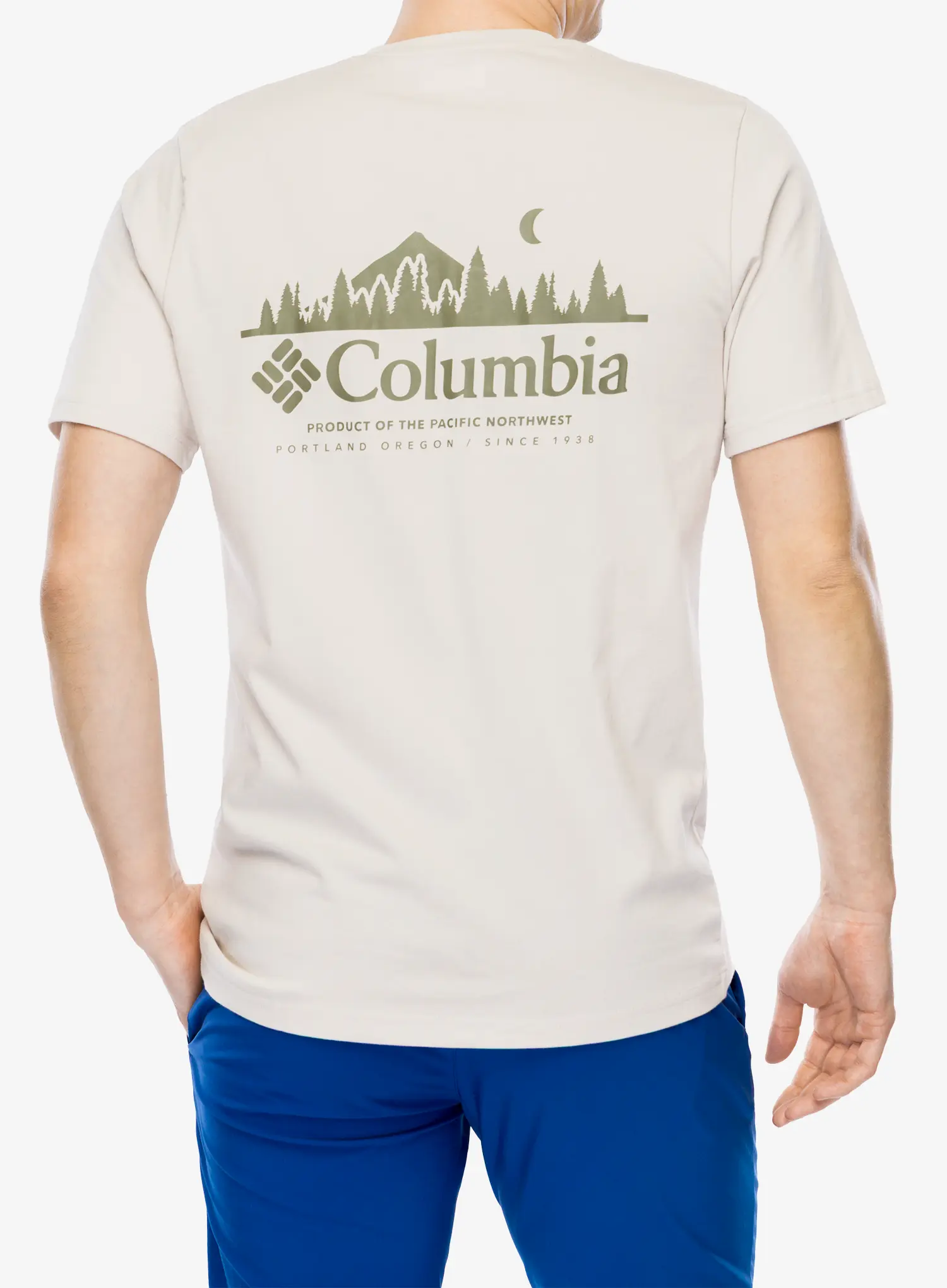 Spauda ant marškinėlių Columbia Hageman Graphic Tee - dark stone/heavenly horizons