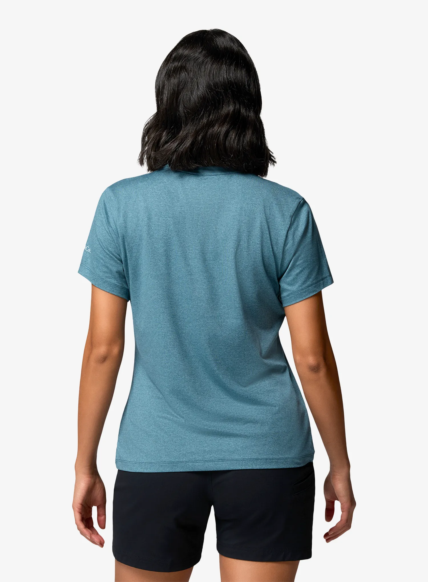 Moteriški marškinėliai su spaudiniu Columbia Parsons Point S/S Graphic Tee - everblue heather/gem focused
