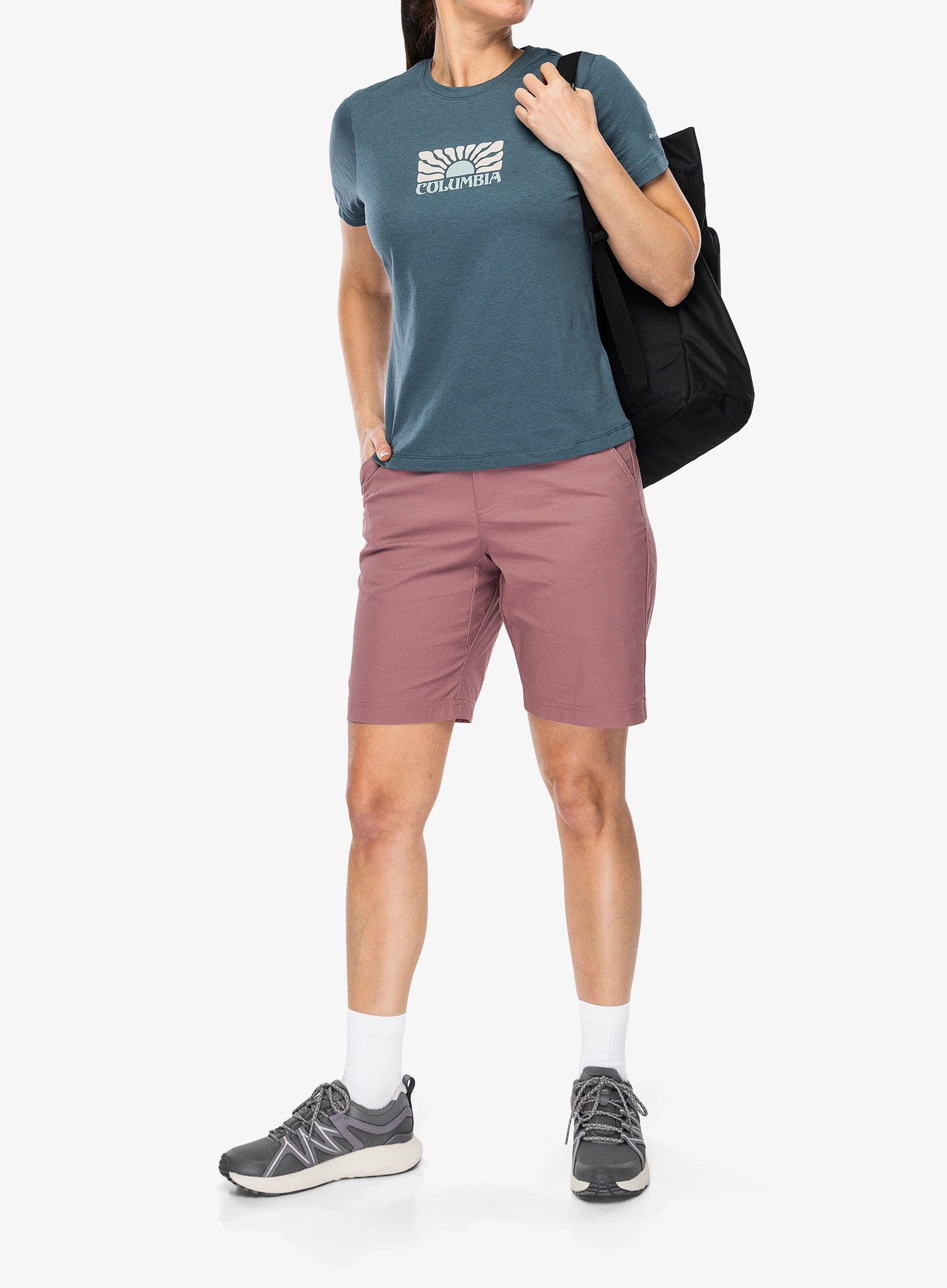Moteriški marškinėliai su spaudiniu Columbia Ruby Springs Graphic Fitted S/S - everblue/brandrise