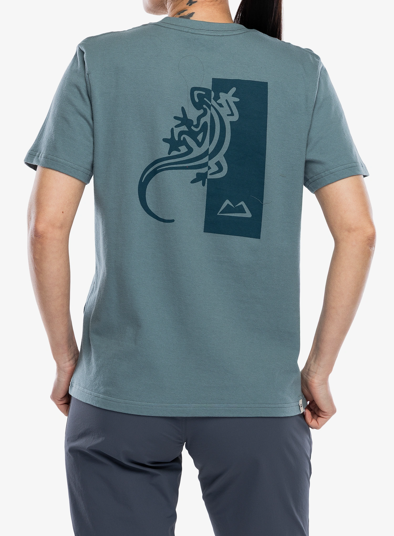 Moteriški marškinėliai su spaudiniu Mountain Equipment Podus Tee - blue goblin 
