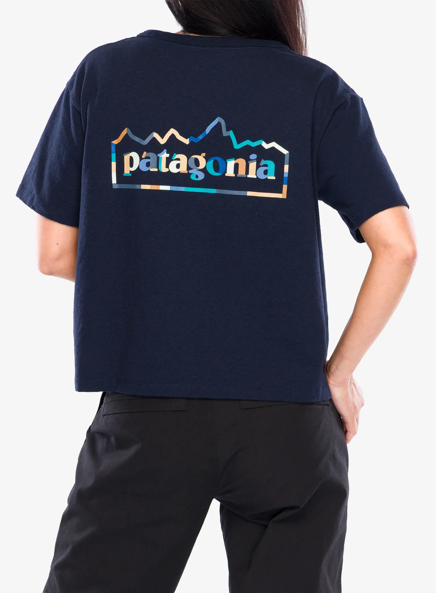 Moteriški marškinėliai su spaudiniu Patagonia Unity Fitz Easy Cut Responsibili-Tee - new navy