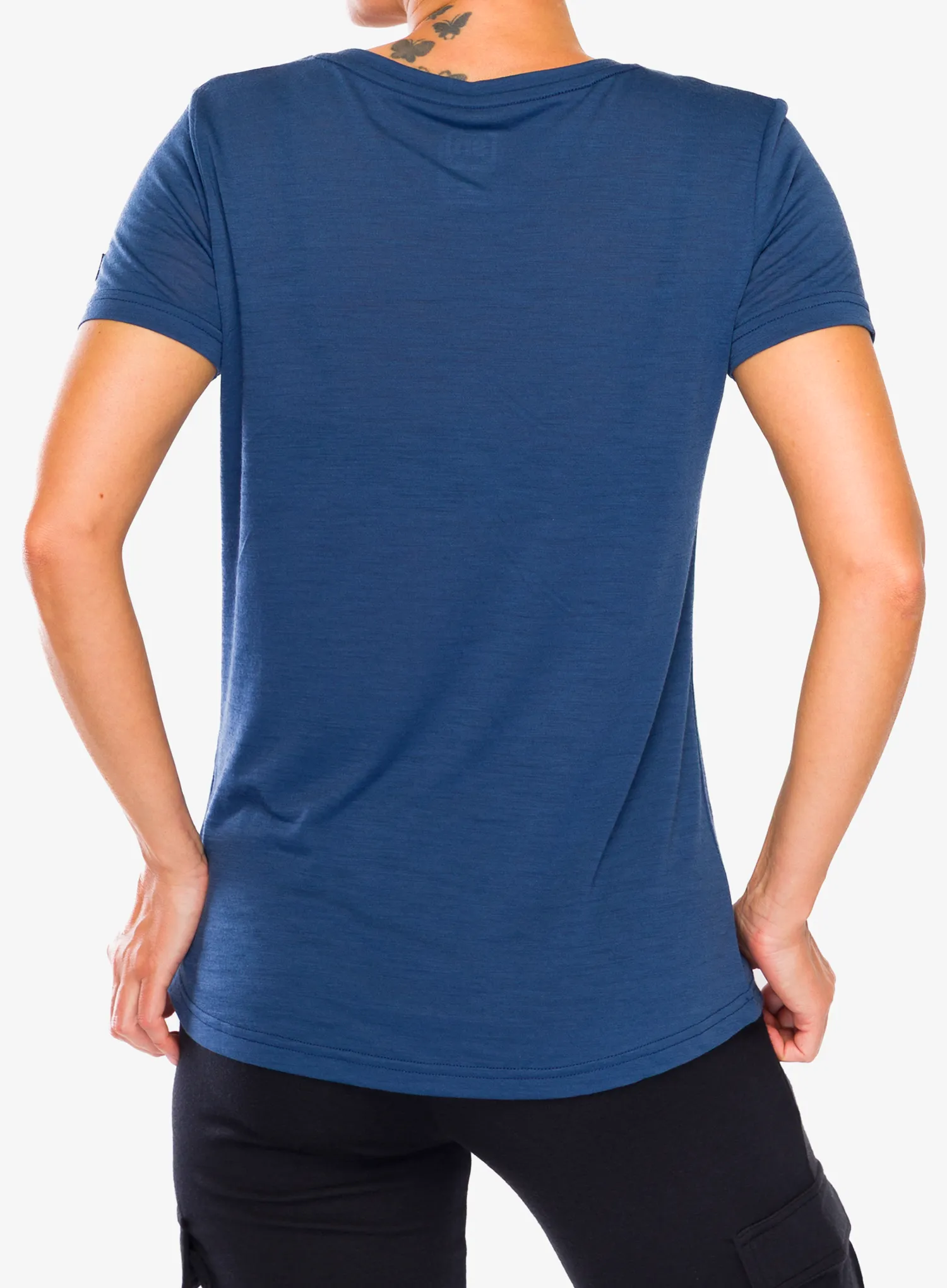 Moteriški marškinėliai su spaudiniu Super.natural Tri Tee - ocean blue/feather grey