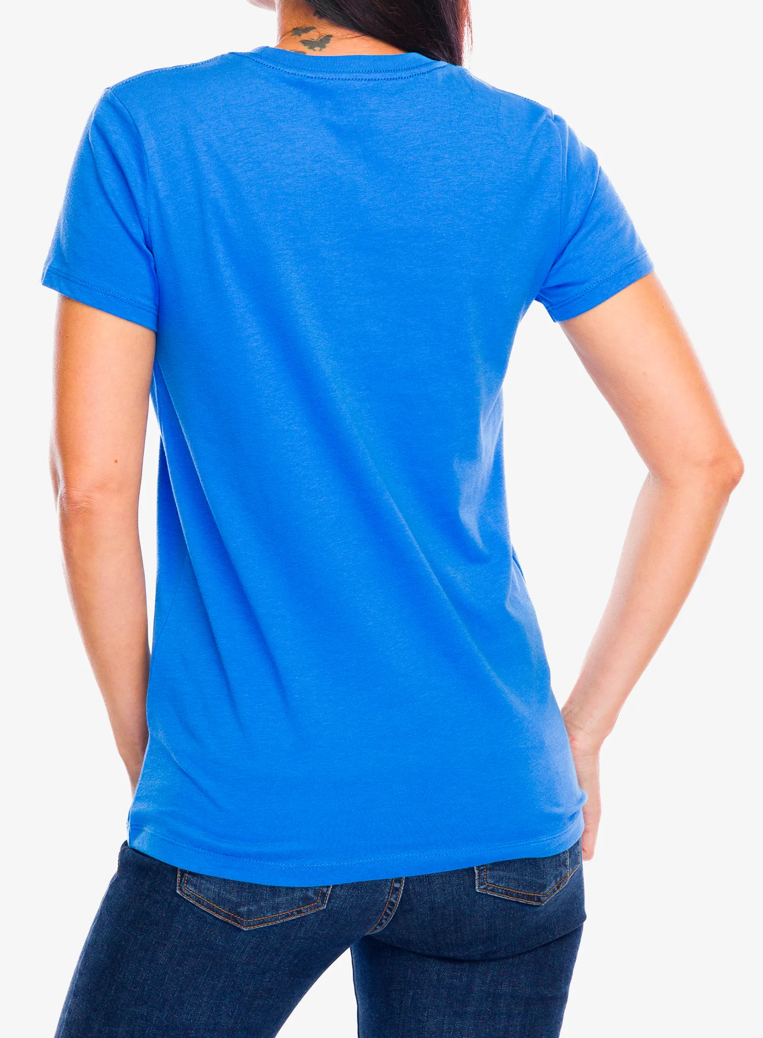 Moteriški marškinėliai su spaudiniu Under Armour Logo S/S - blue atlantis/white