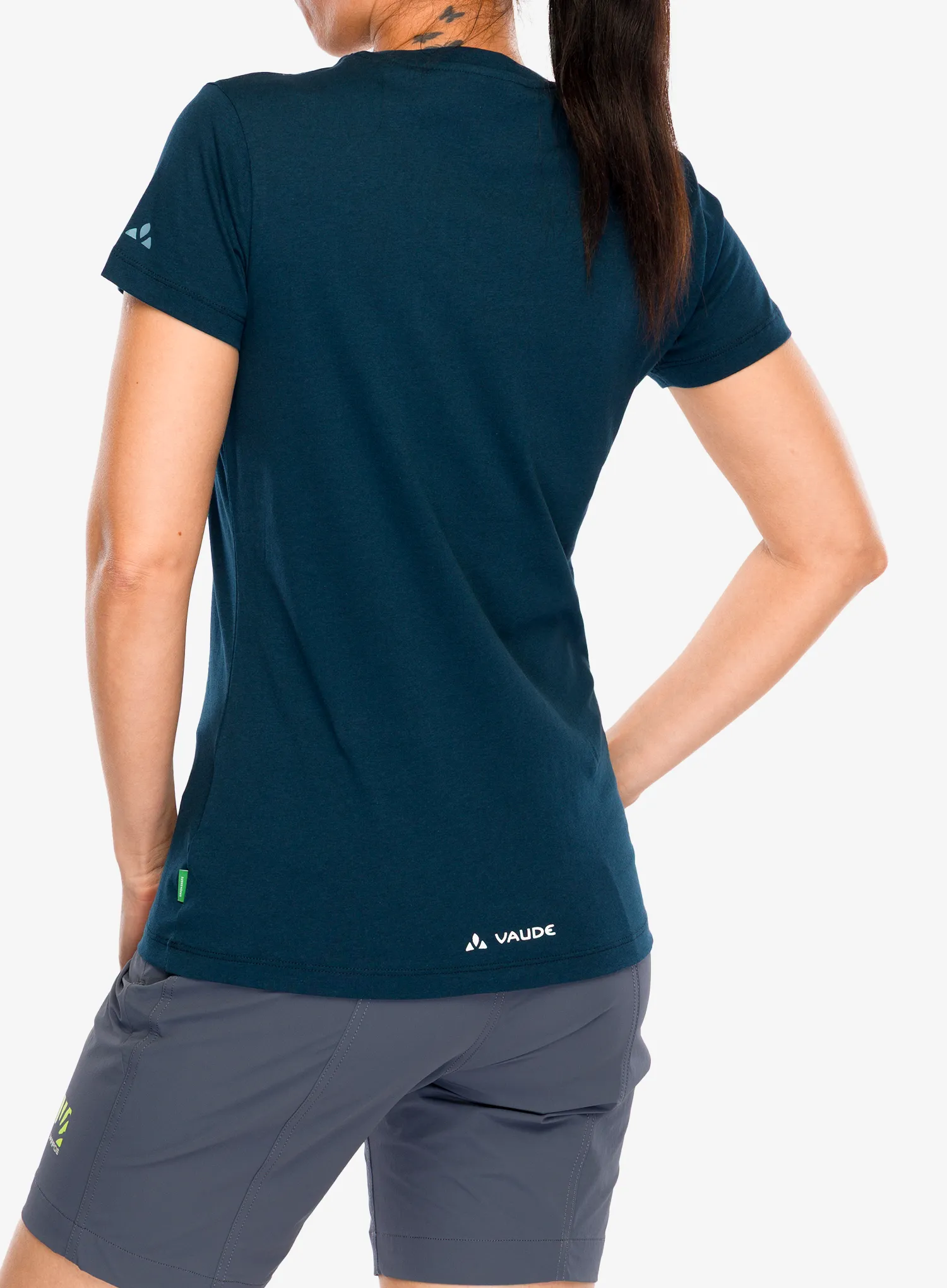 Moteriški marškinėliai su spaudiniu Vaude Cyclist T-Shirt V - dark sea/blue