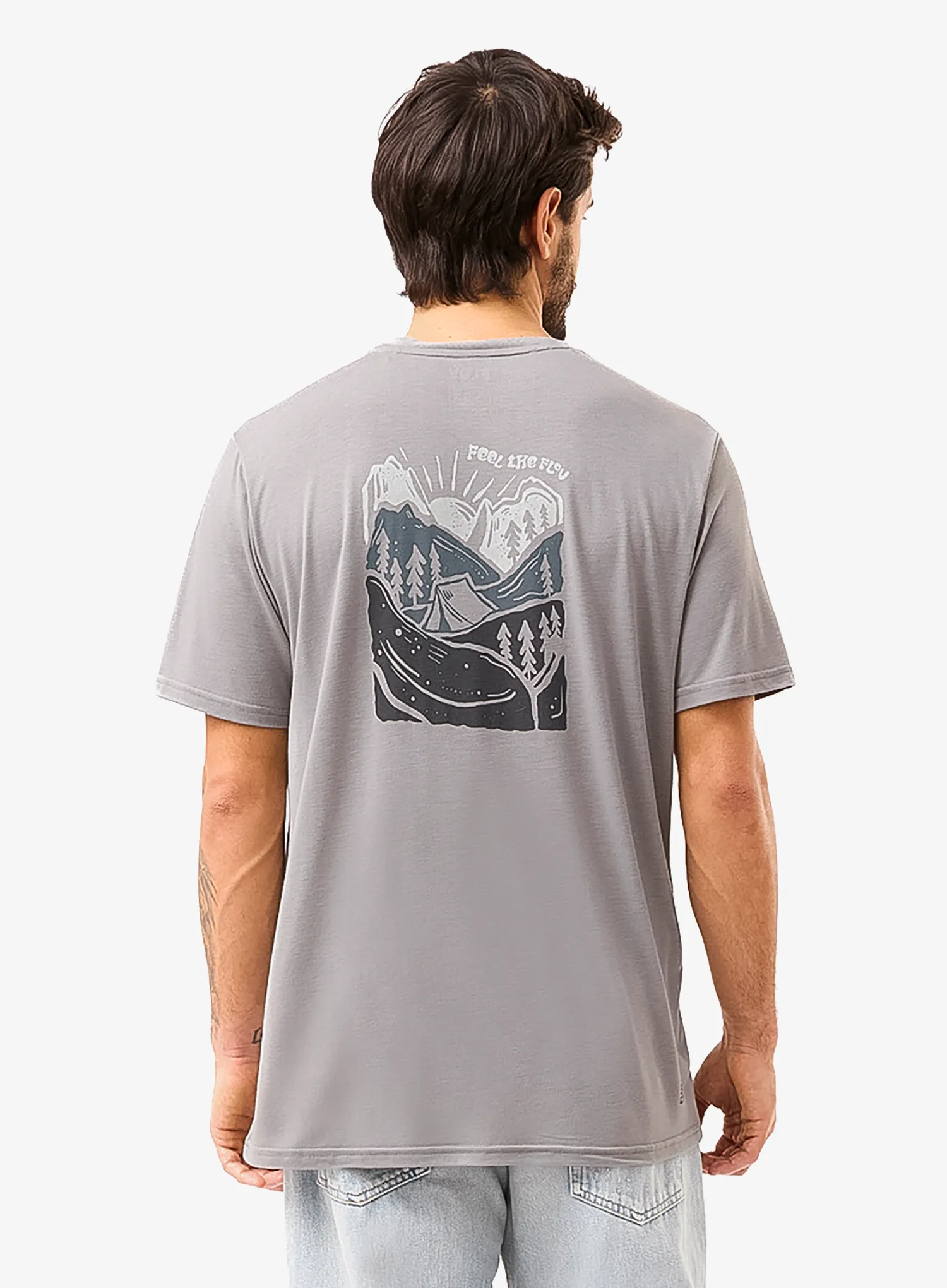 Spauda ant marškinėlių Flov Timberon - light grey/dark grey