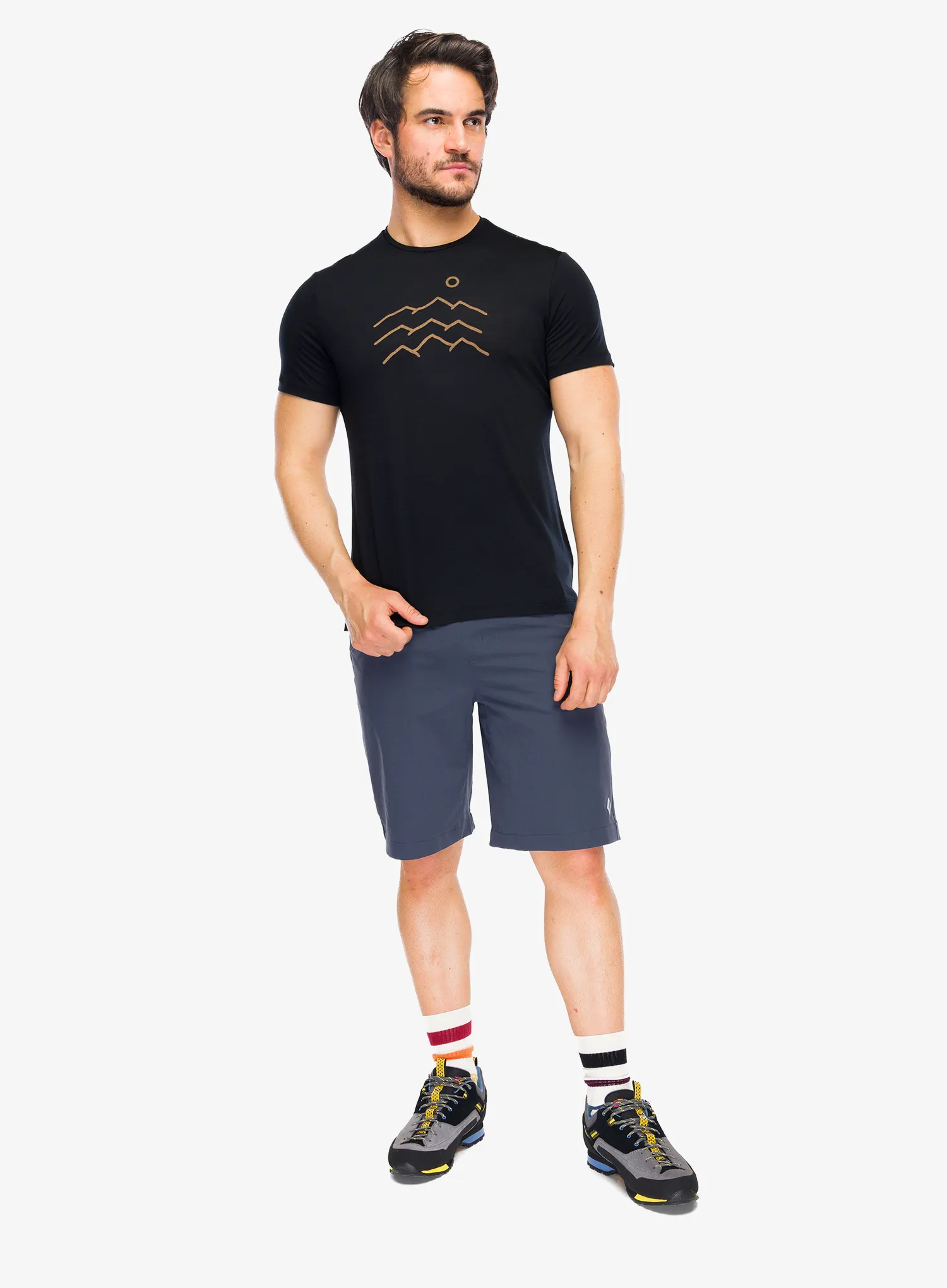 Spauda ant marškinėlių Icebreaker Merino 125 Cool-Lite Sphere SS Tee Across - black