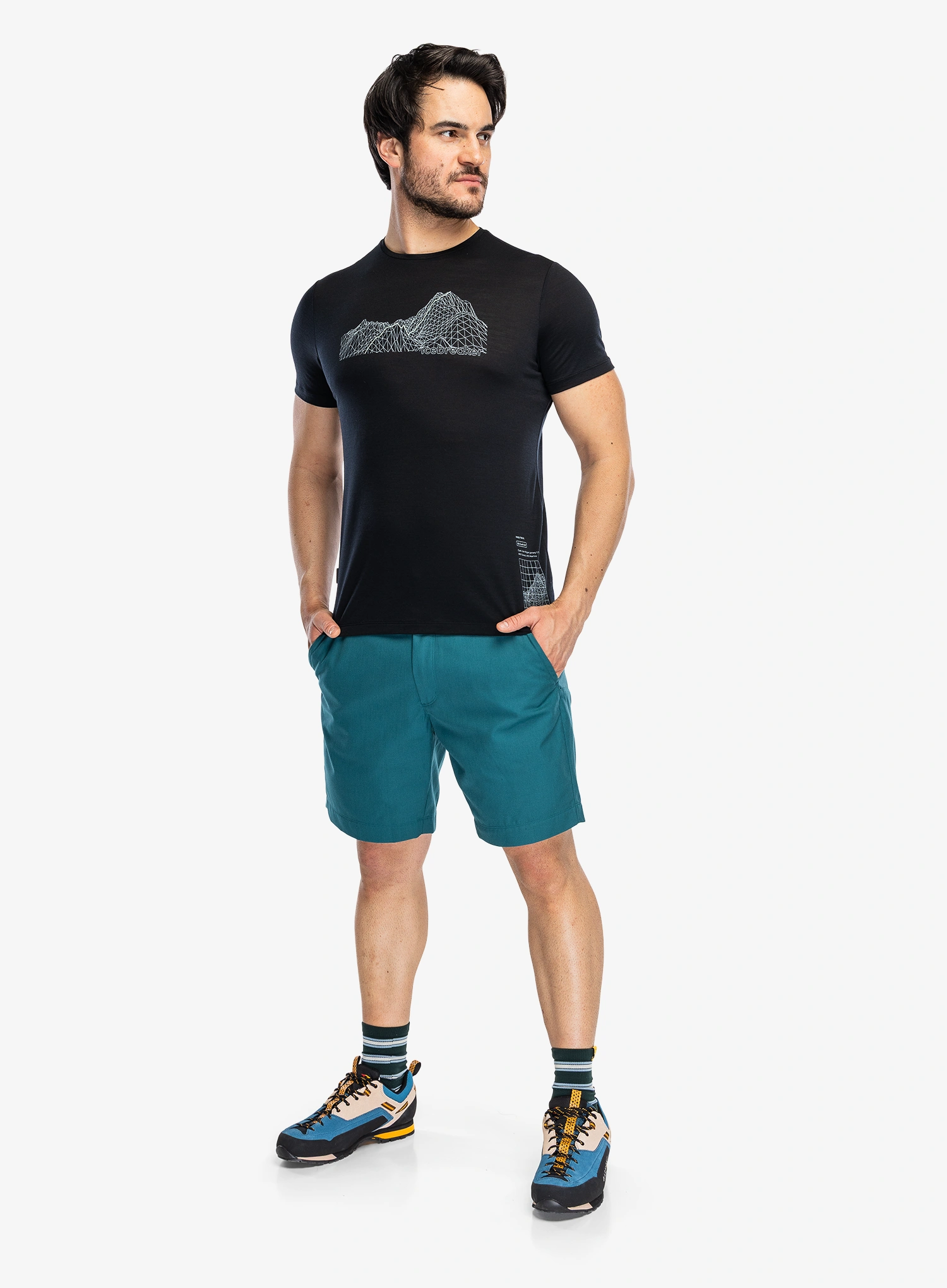 Spauda ant marškinėlių Icebreaker Merino 125 Cool-Lite Sphere SS Tee Beta - black