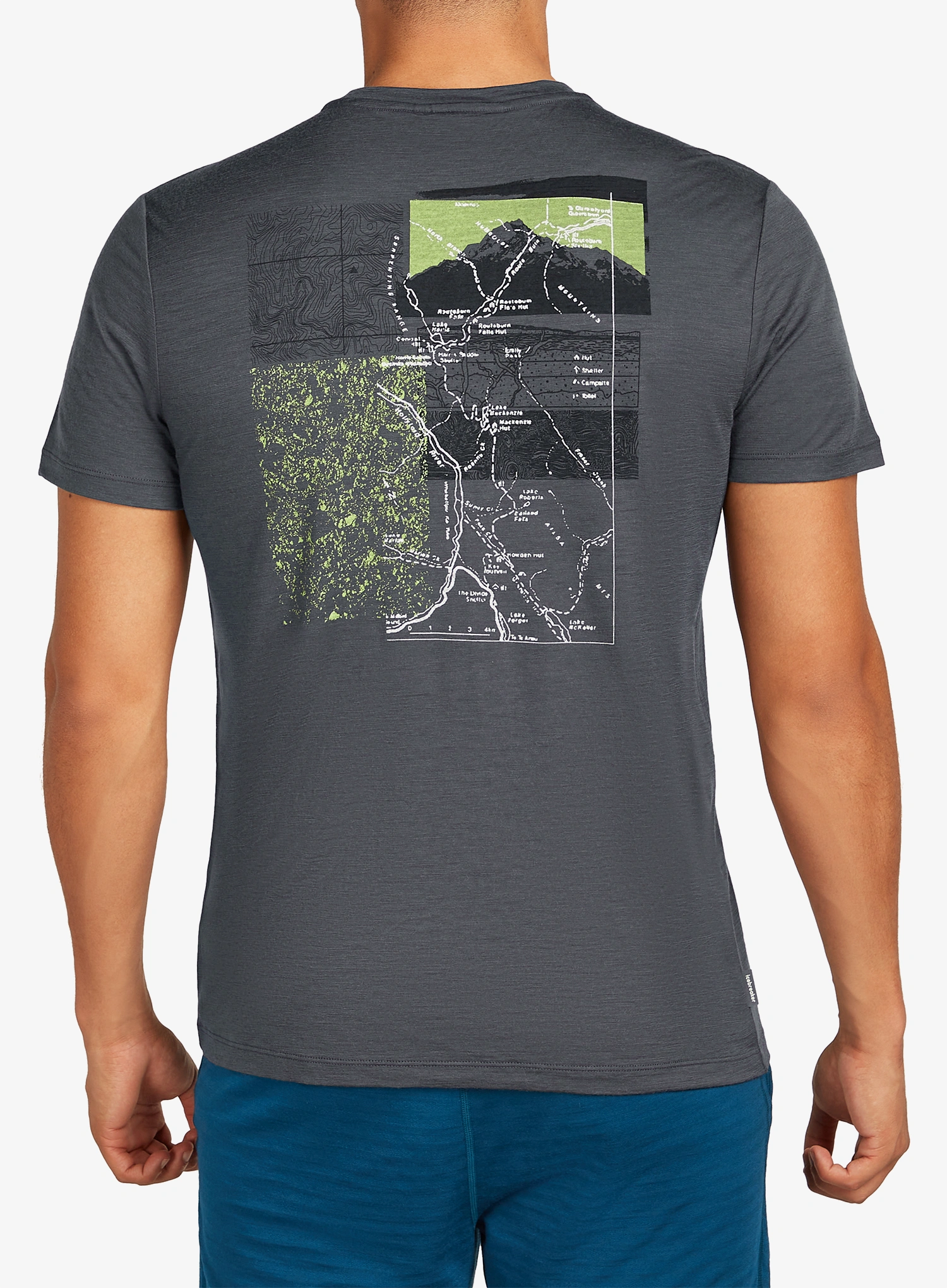 Spauda ant marškinėlių Icebreaker Merino 150 Tech Lite SS Tee Infographic - obsidian