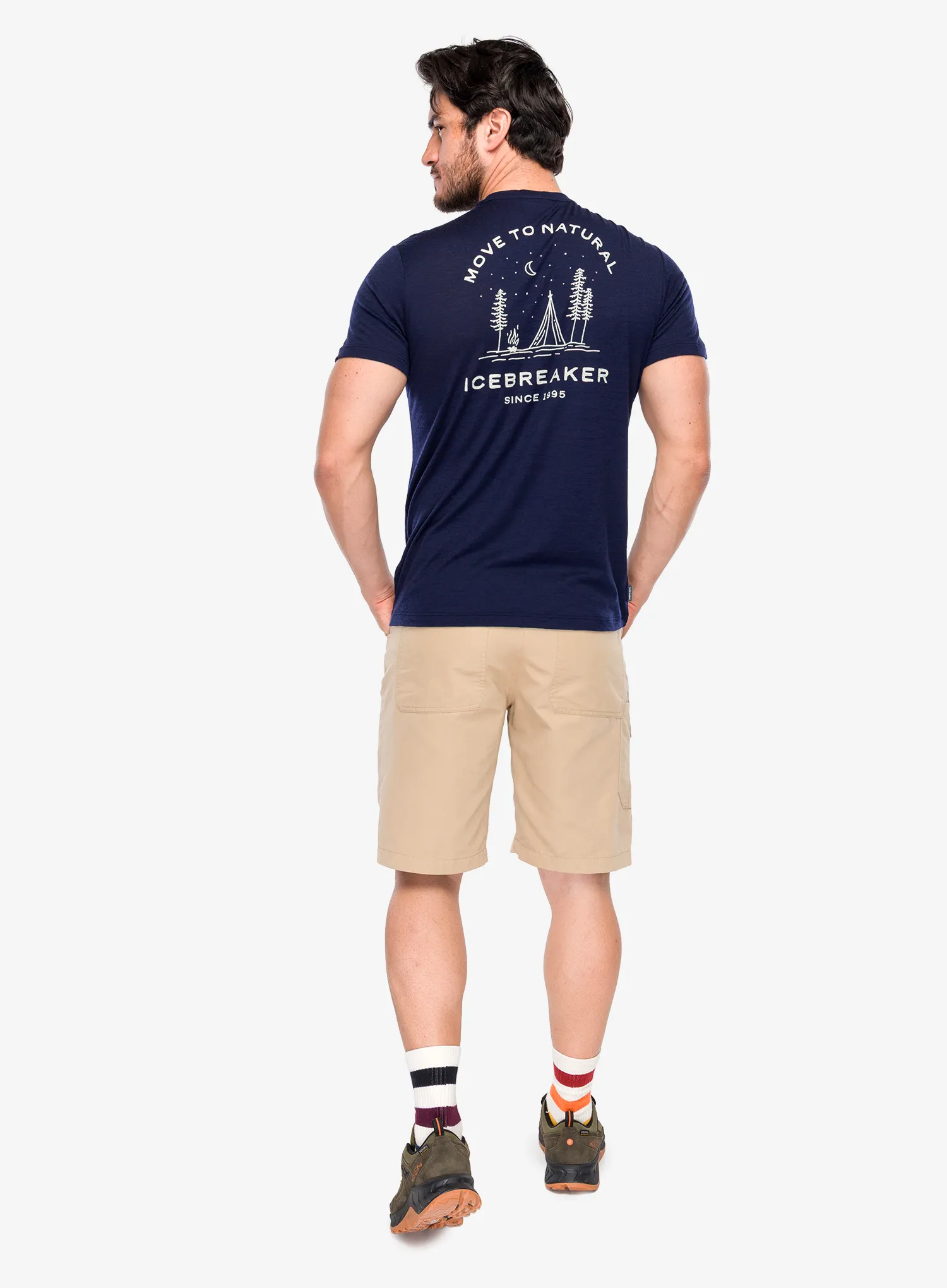 Spauda ant marškinėlių Icebreaker Merino 150 Tech Lite SS Tee Peaceful Pass - midnight navy
