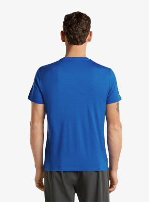 Spauda ant marškinėlių Icebreaker Merino 150 Tech Lite SS Tee Range Stripes - lazurite