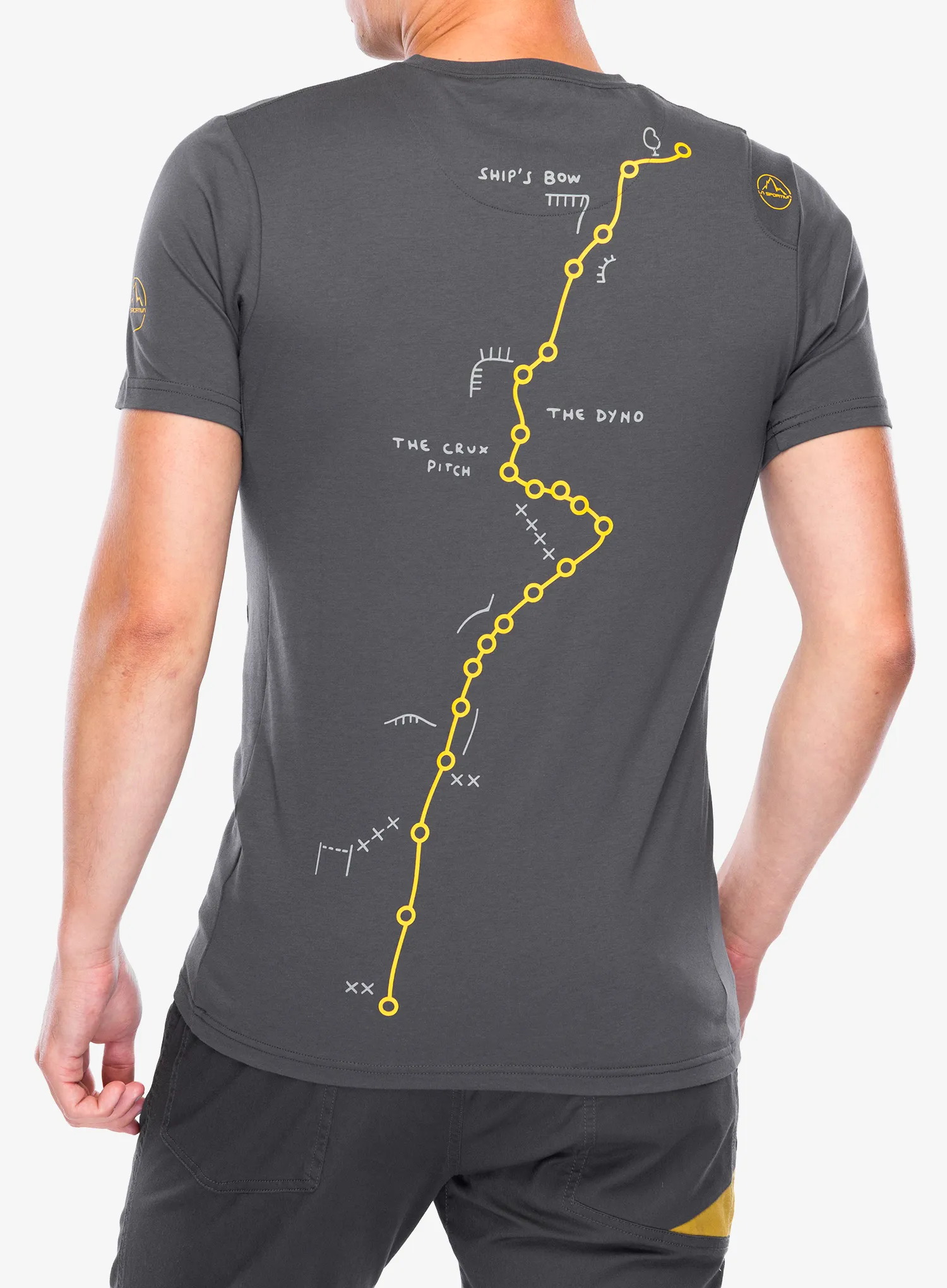 Spauda ant marškinėlių La Sportiva Dawn Wall T-Shirt - onyx