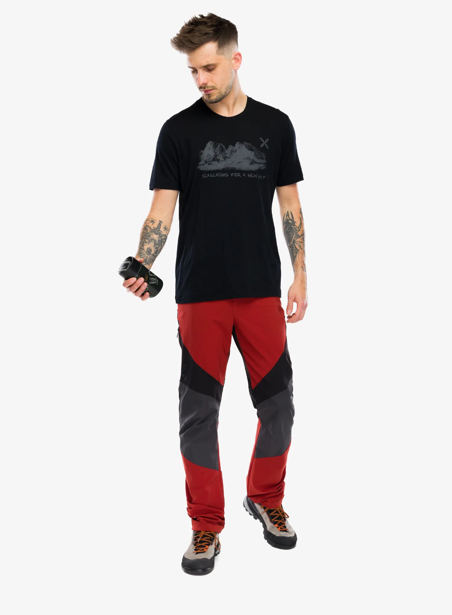 Spauda ant marškinėlių Montura Peaks Merino T-Shirt - black