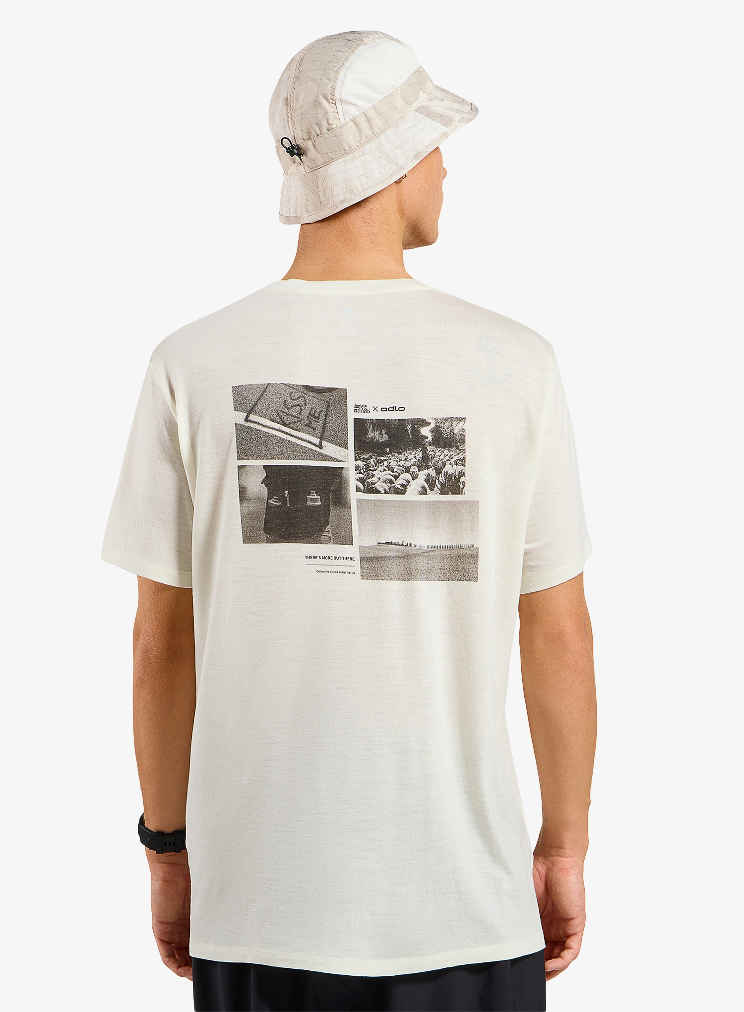 Spauda ant marškinėlių Odlo Merino 160 Postcards Crew Neck S/S - gardenia