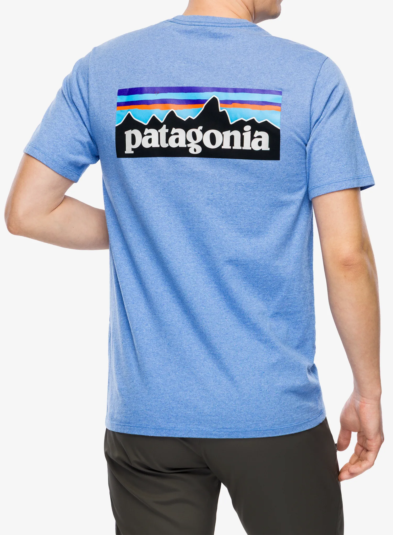 Spauda ant marškinėlių Patagonia P-6 Logo Responsibili-Tee - abundant blue