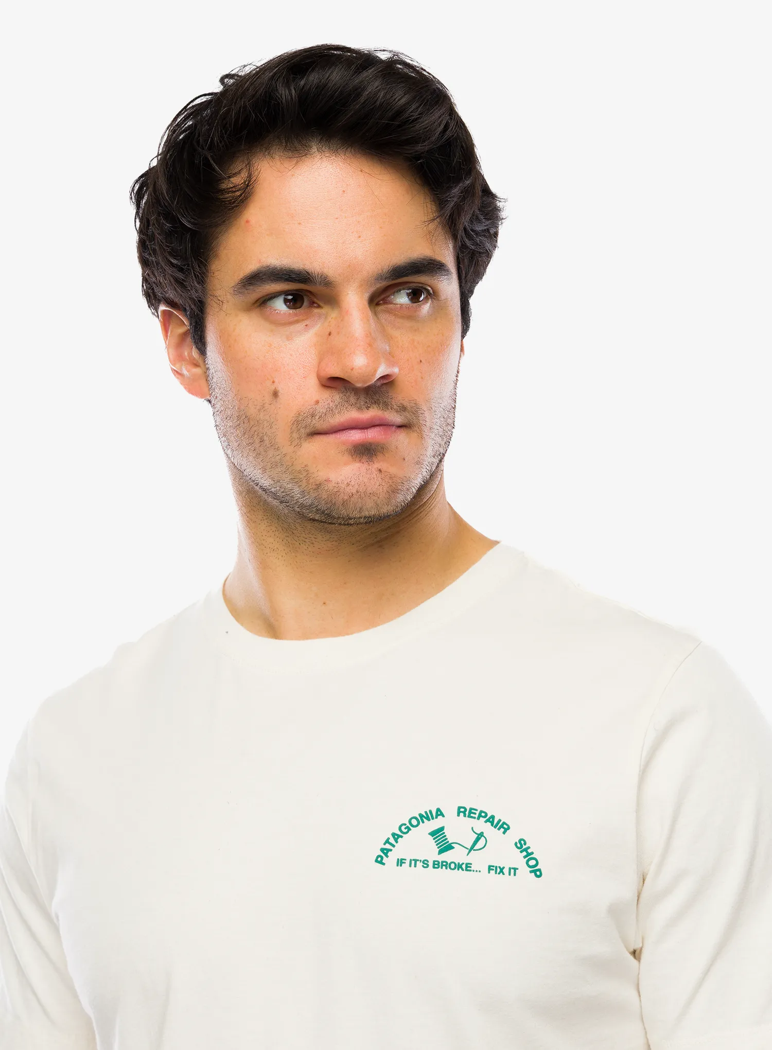 Spauda ant marškinėlių Patagonia Repair Shop T-Shirt - undyed natural