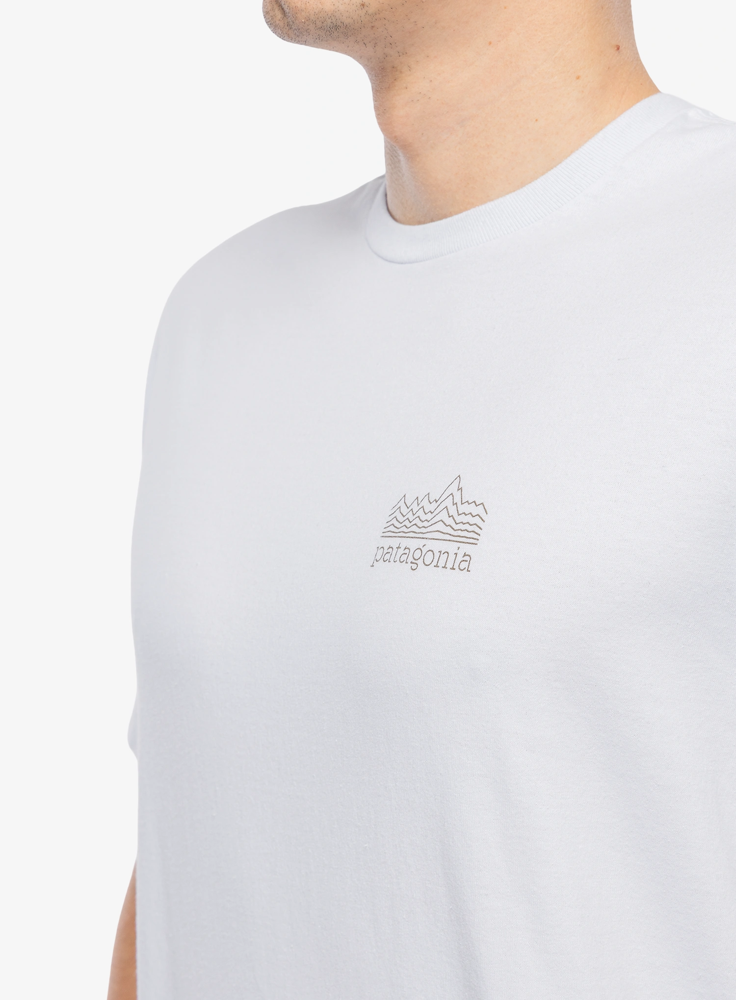 Spauda ant marškinėlių Patagonia Strataspire Responsibili-Tee - white